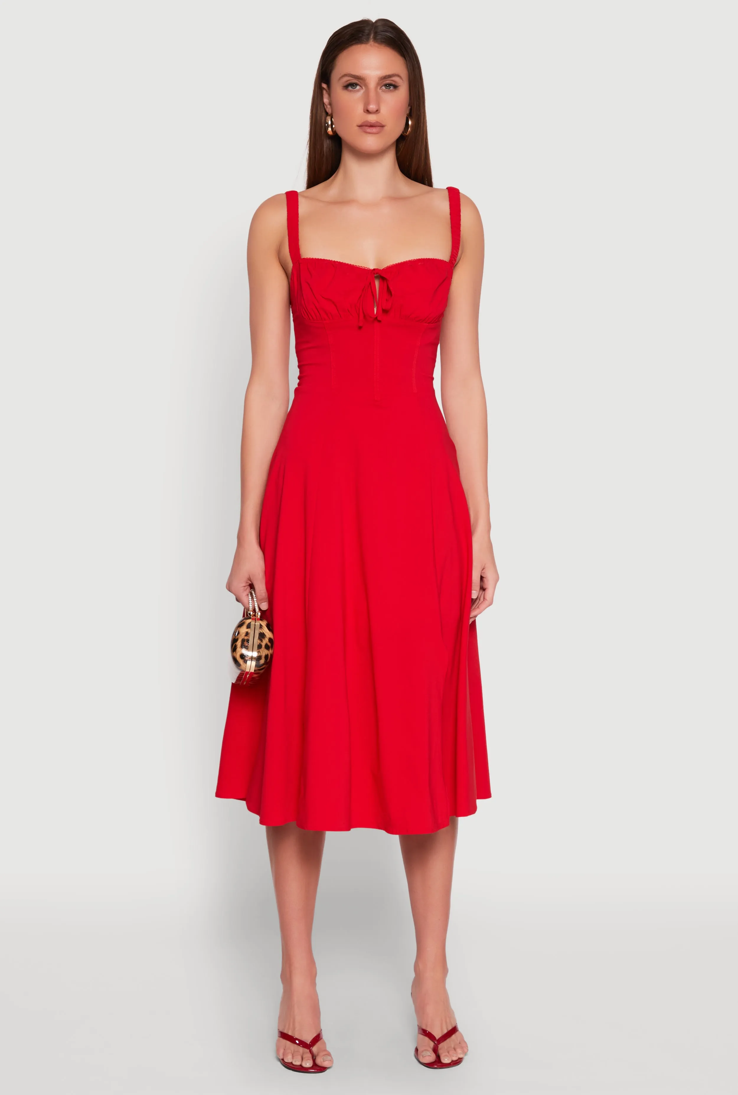 Chic Women's Sleeveless Sundress with Lace & Ruching, Casual Style sold by Rainbow product image thumbnail 2