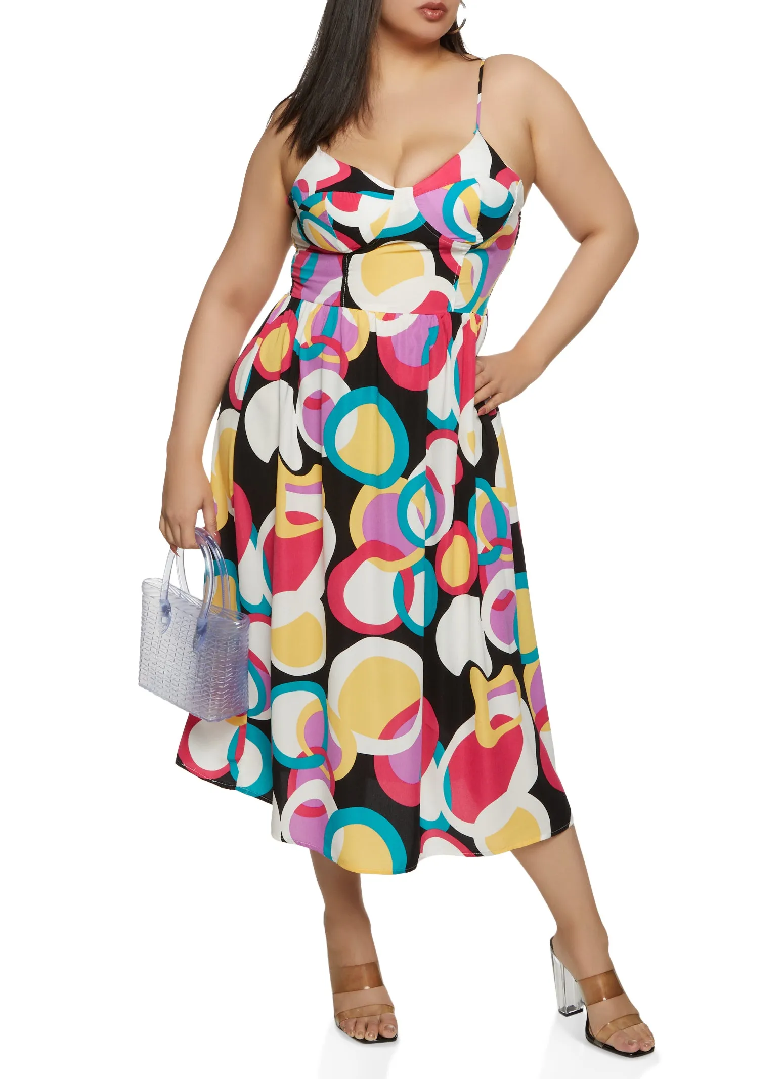 Plus Size Printed Bustier Maxi Sundress sold by Rainbow
