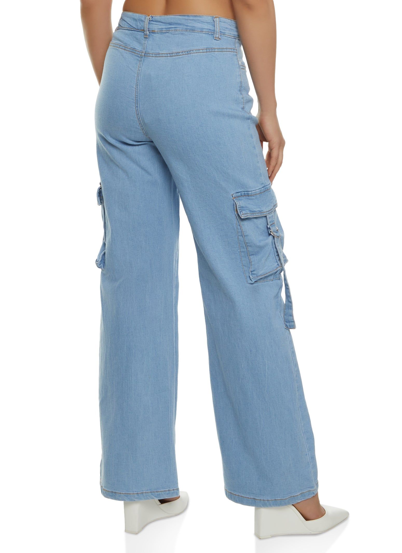 Denim Cargo Wide Leg Pants sold by Rainbow product image thumbnail 3