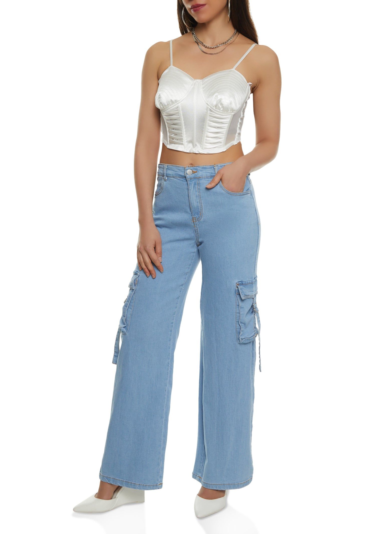 Denim Cargo Wide Leg Pants sold by Rainbow product image thumbnail 2