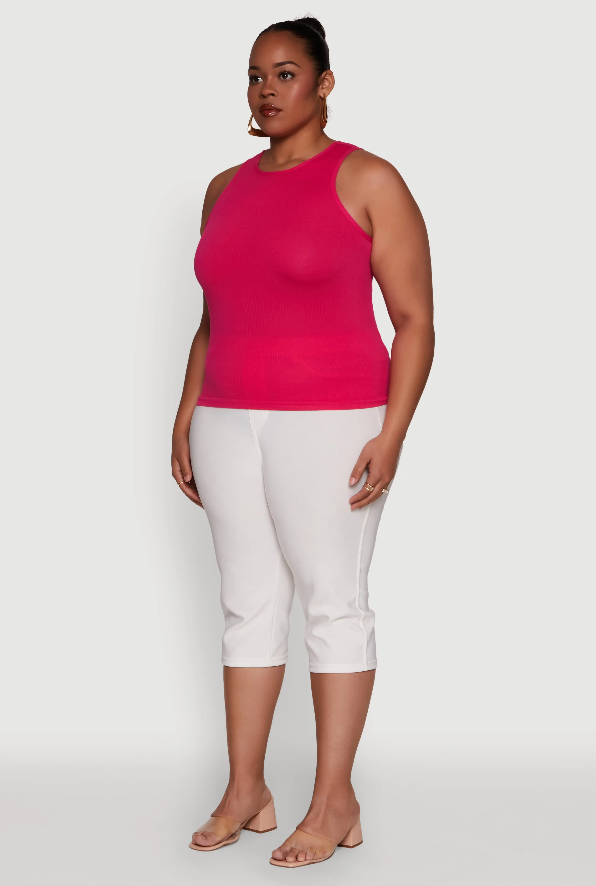 Plus Size Basic Crew Neck Tank Top sold by Rainbow product image thumbnail 5