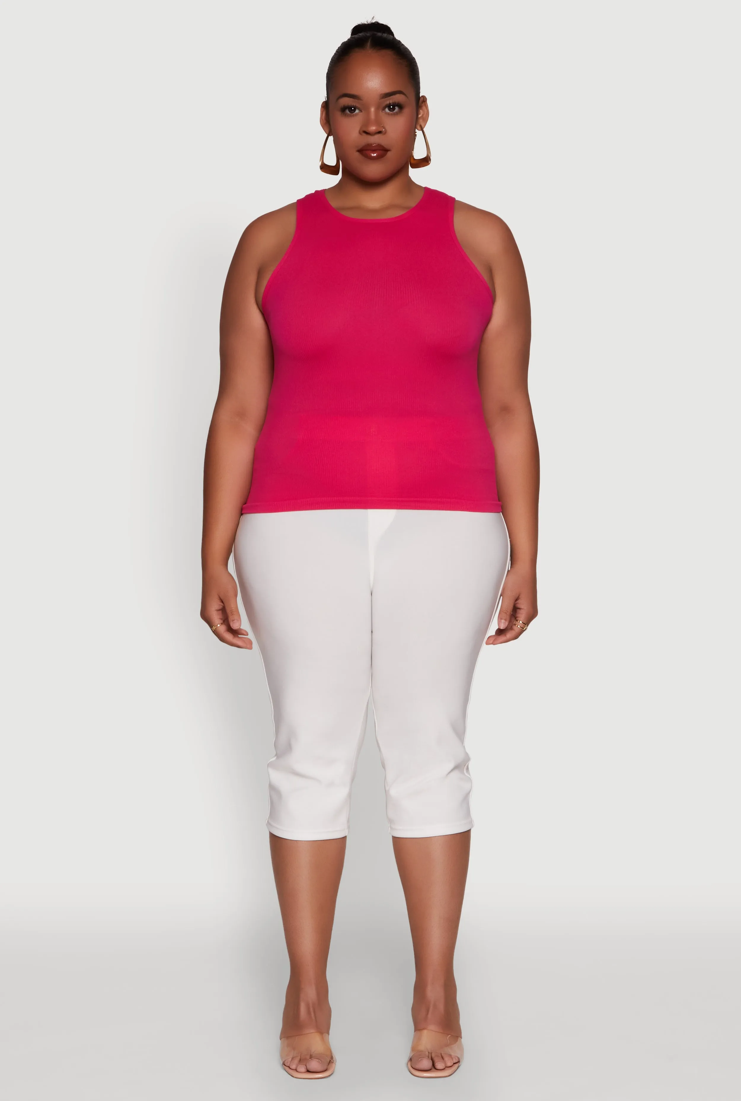 Plus Size Basic Crew Neck Tank Top sold by Rainbow product image thumbnail 3
