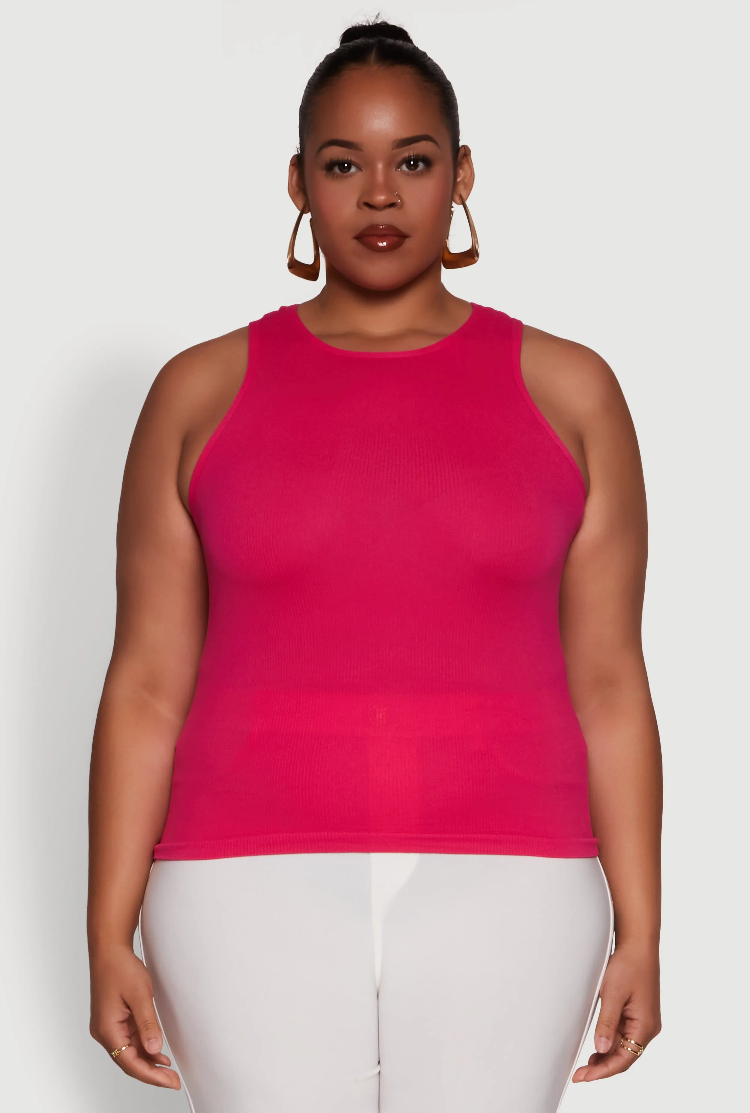 Plus Size Basic Crew Neck Tank Top sold by Rainbow product image thumbnail 2
