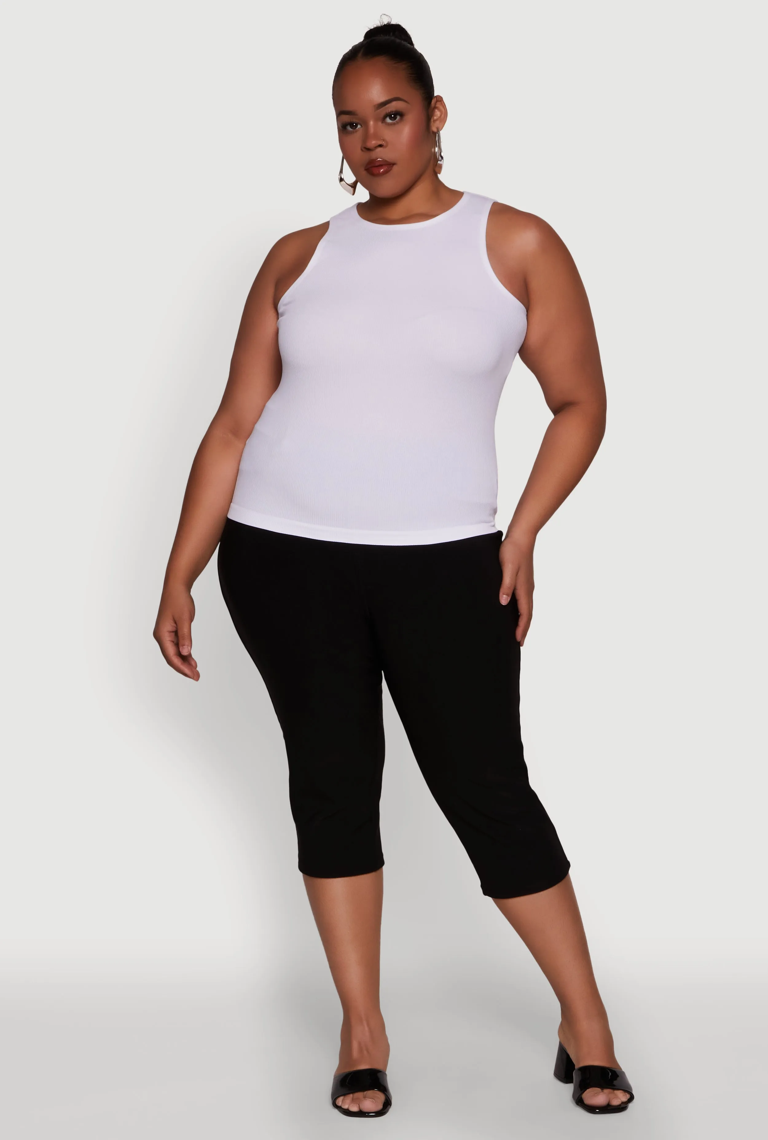 Plus Size Basic Crew Neck Tank Top sold by Rainbow