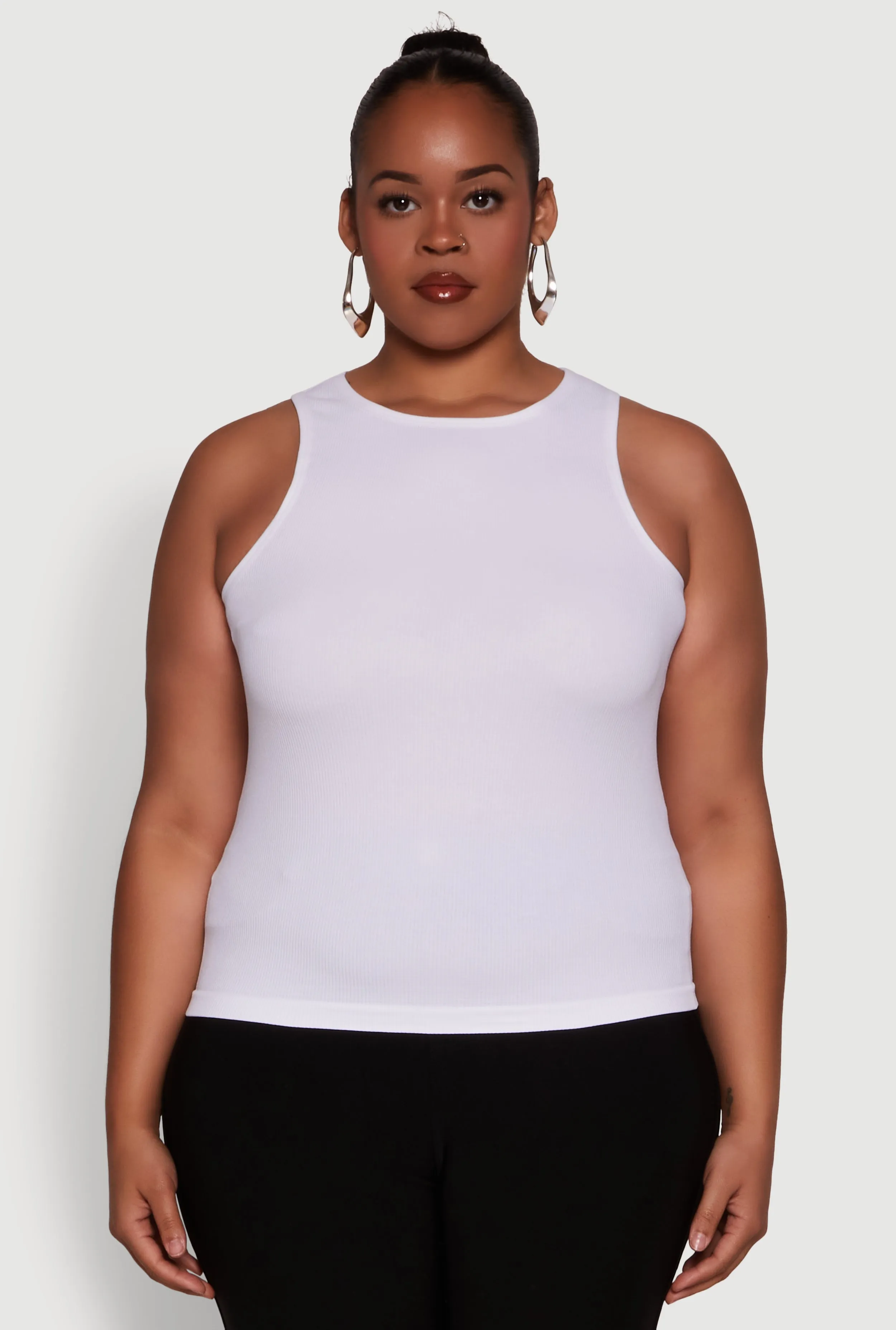 Plus Size Basic Crew Neck Tank Top sold by Rainbow product image thumbnail 2