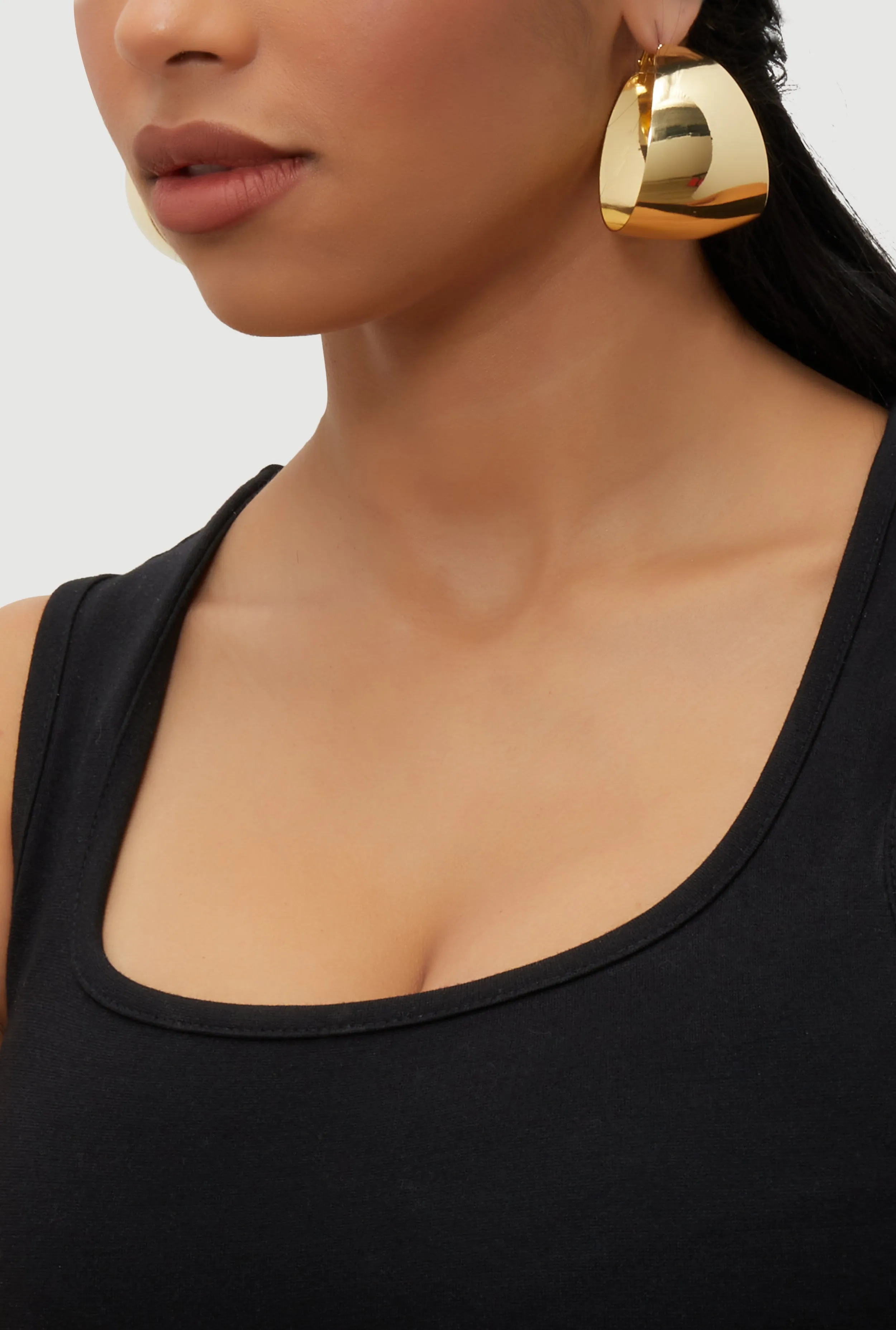 Shiny Metallic Hoop Earrings sold by Rainbow product image thumbnail 2