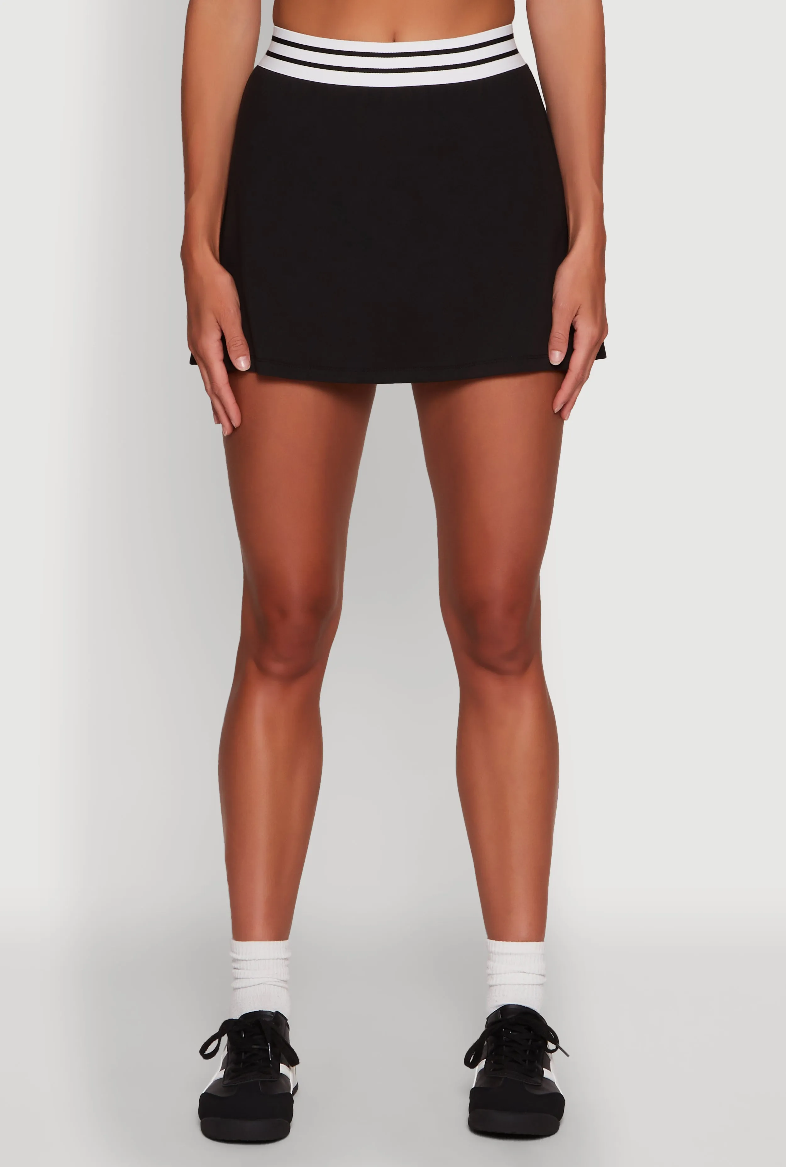 Varsity Stripe Ball Pocket High Waisted Tennis Skirt sold by Rainbow product image thumbnail 3