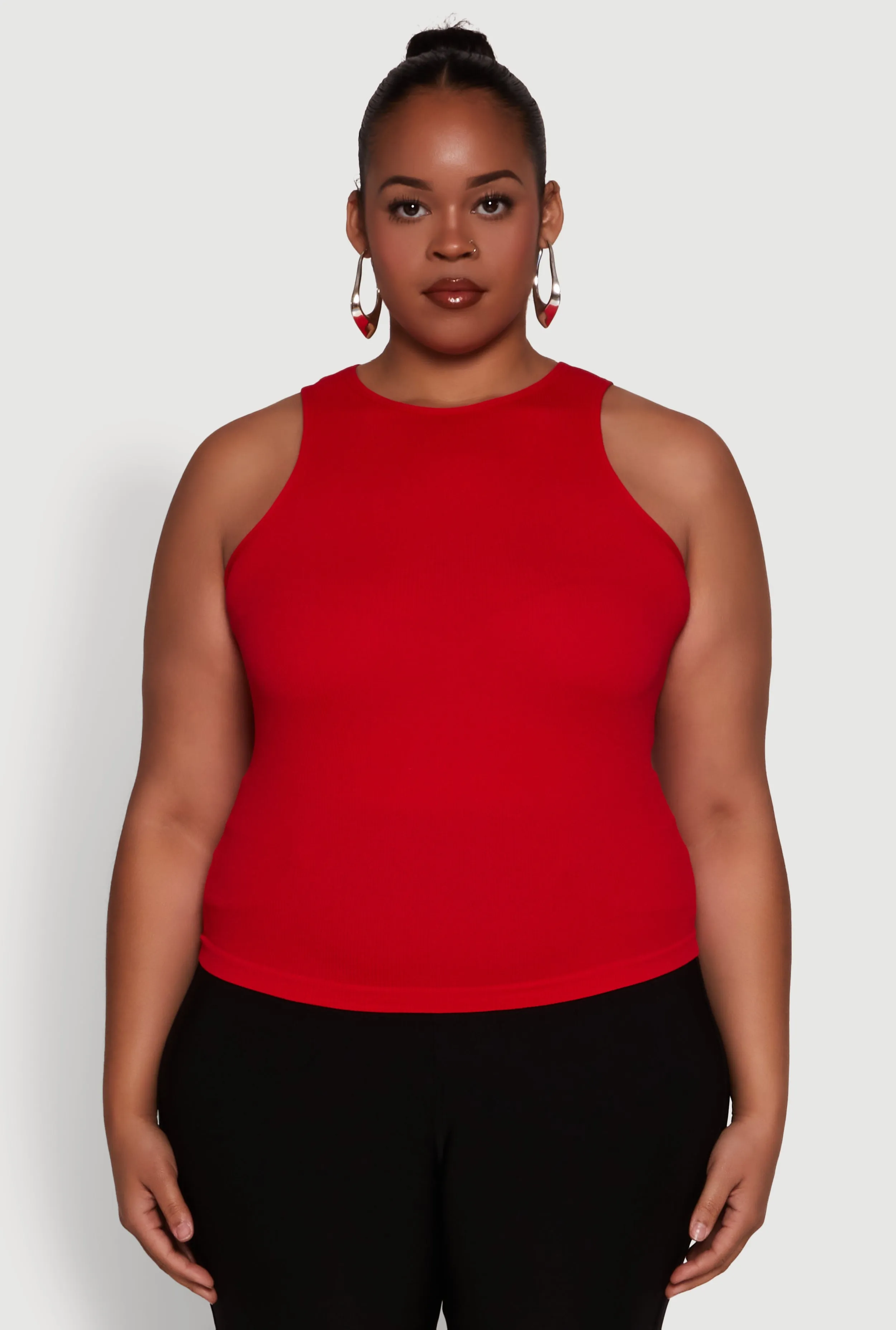 Plus Size Basic Crew Neck Tank Top sold by Rainbow product image thumbnail 2