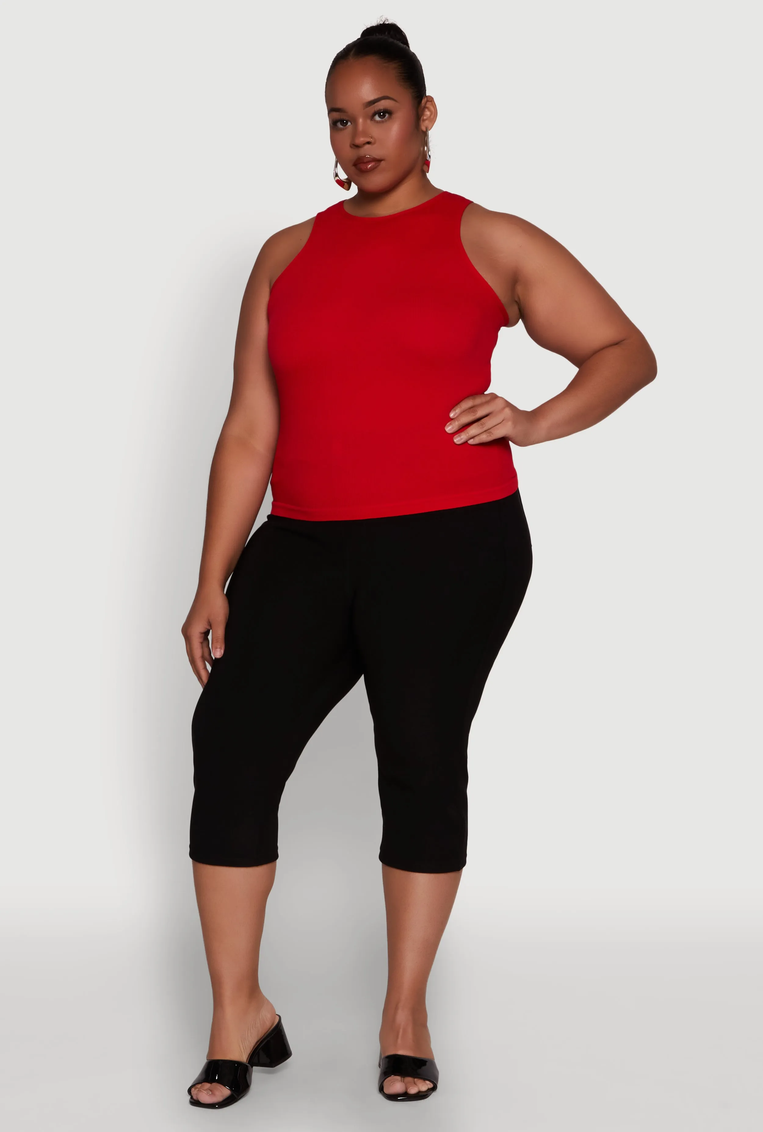 Plus Size Basic Crew Neck Tank Top sold by Rainbow