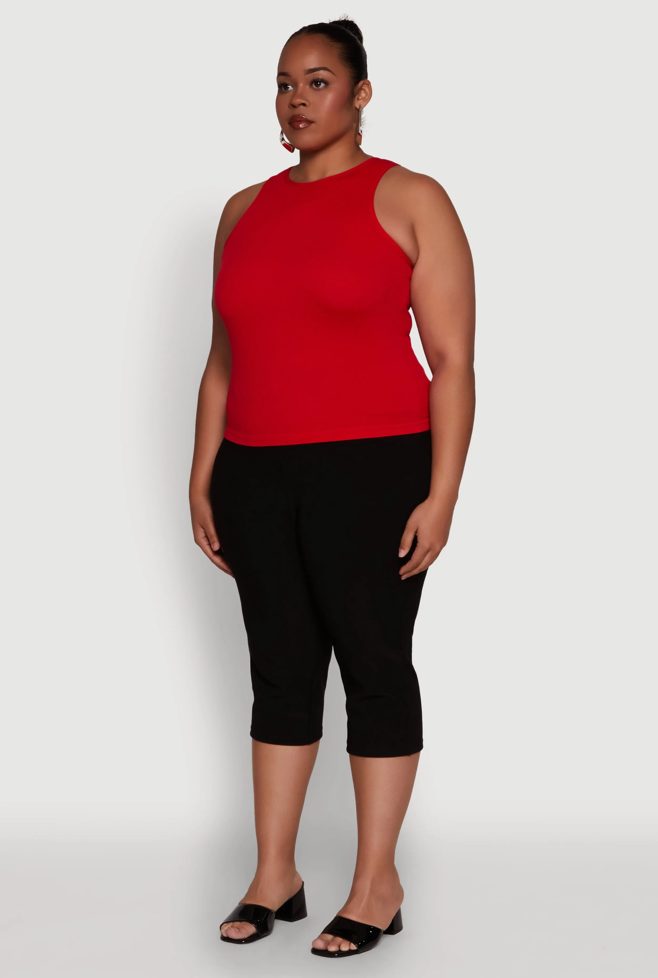 Plus Size Basic Crew Neck Tank Top sold by Rainbow product image thumbnail 5