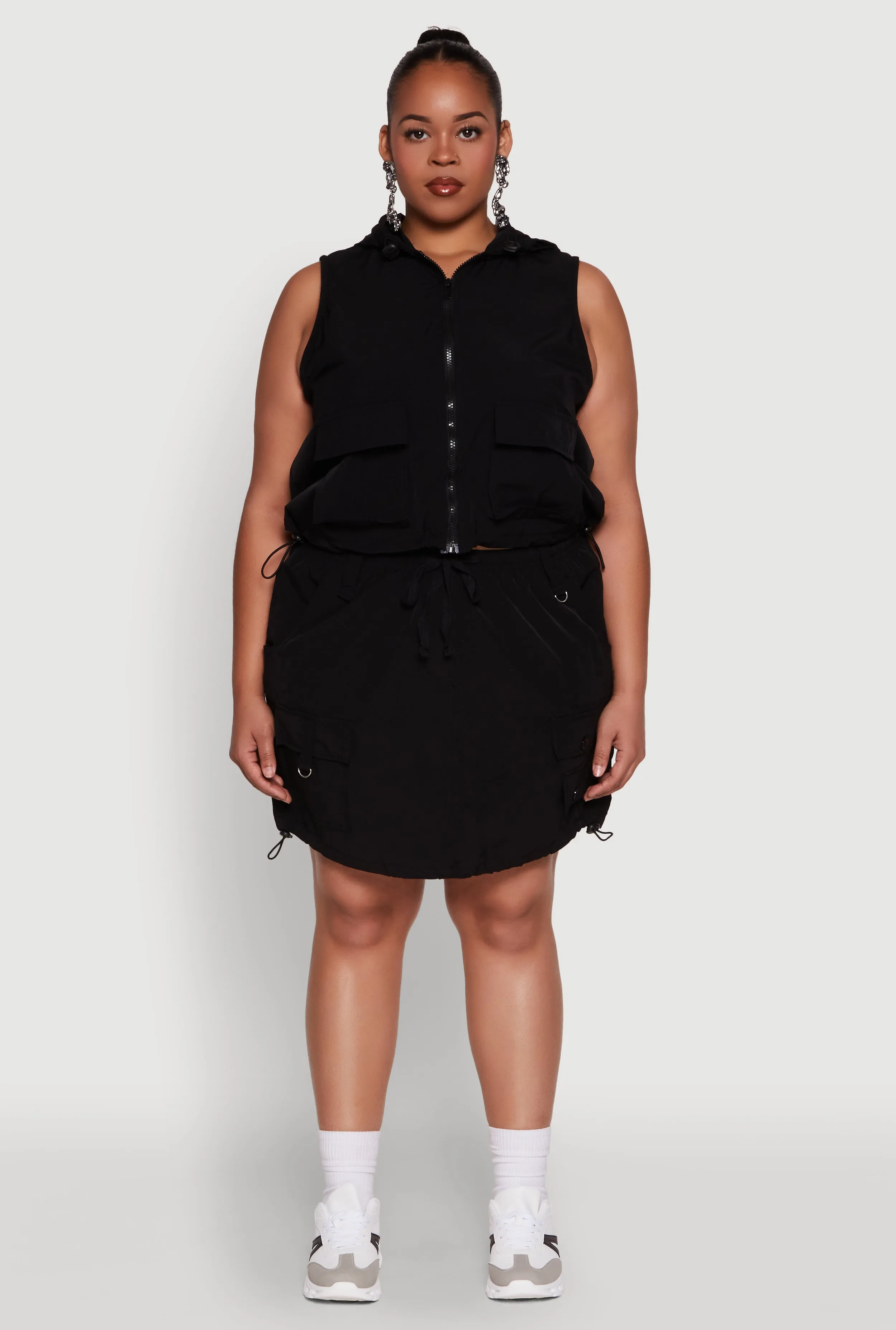 Plus Size Drawstring Waist Cargo Skirt sold by Rainbow product image thumbnail 2