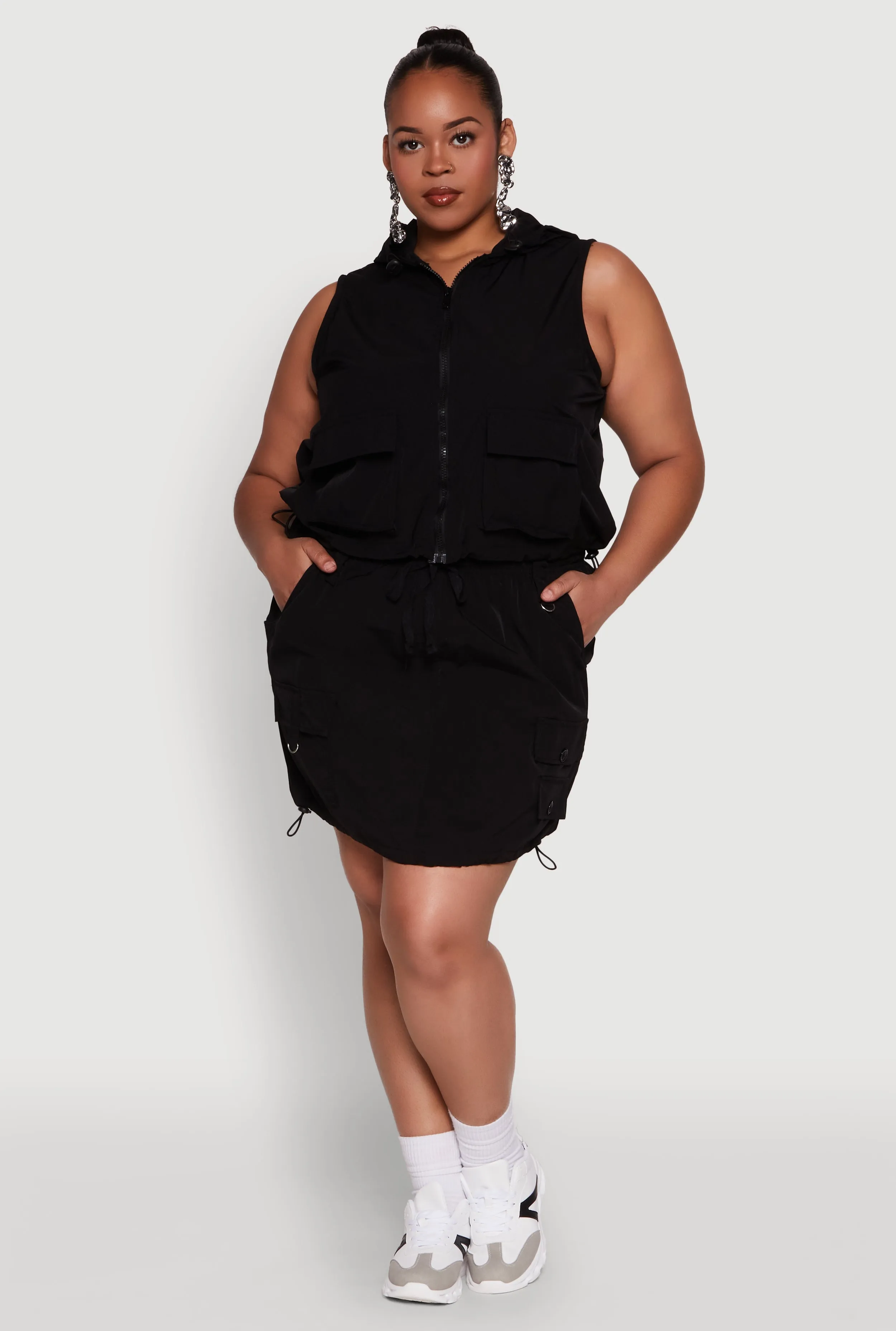 Plus Size Drawstring Waist Cargo Skirt sold by Rainbow