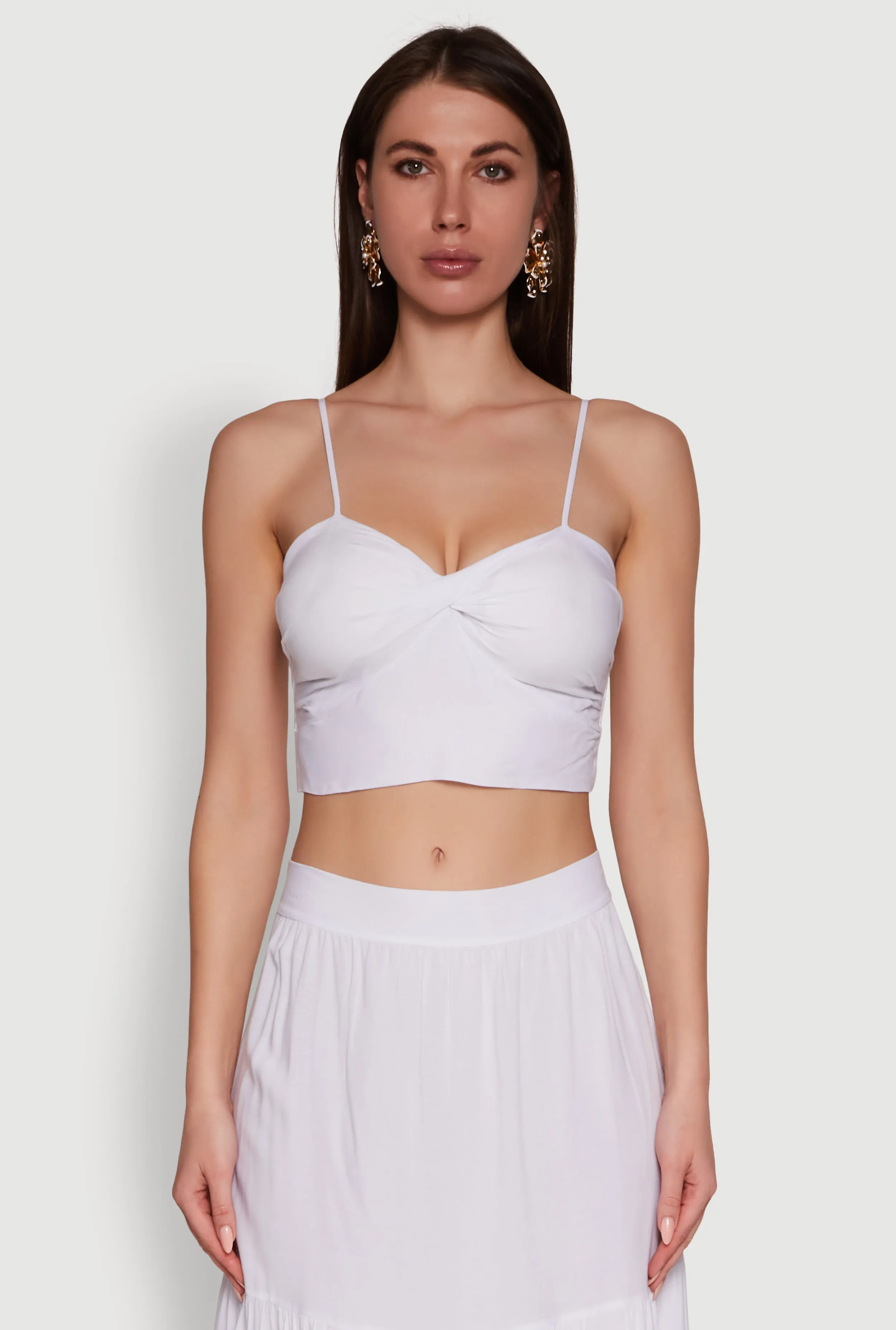 Stylish Padded Bustier with Twist Front Sweetheart Neckline sold by Rainbow