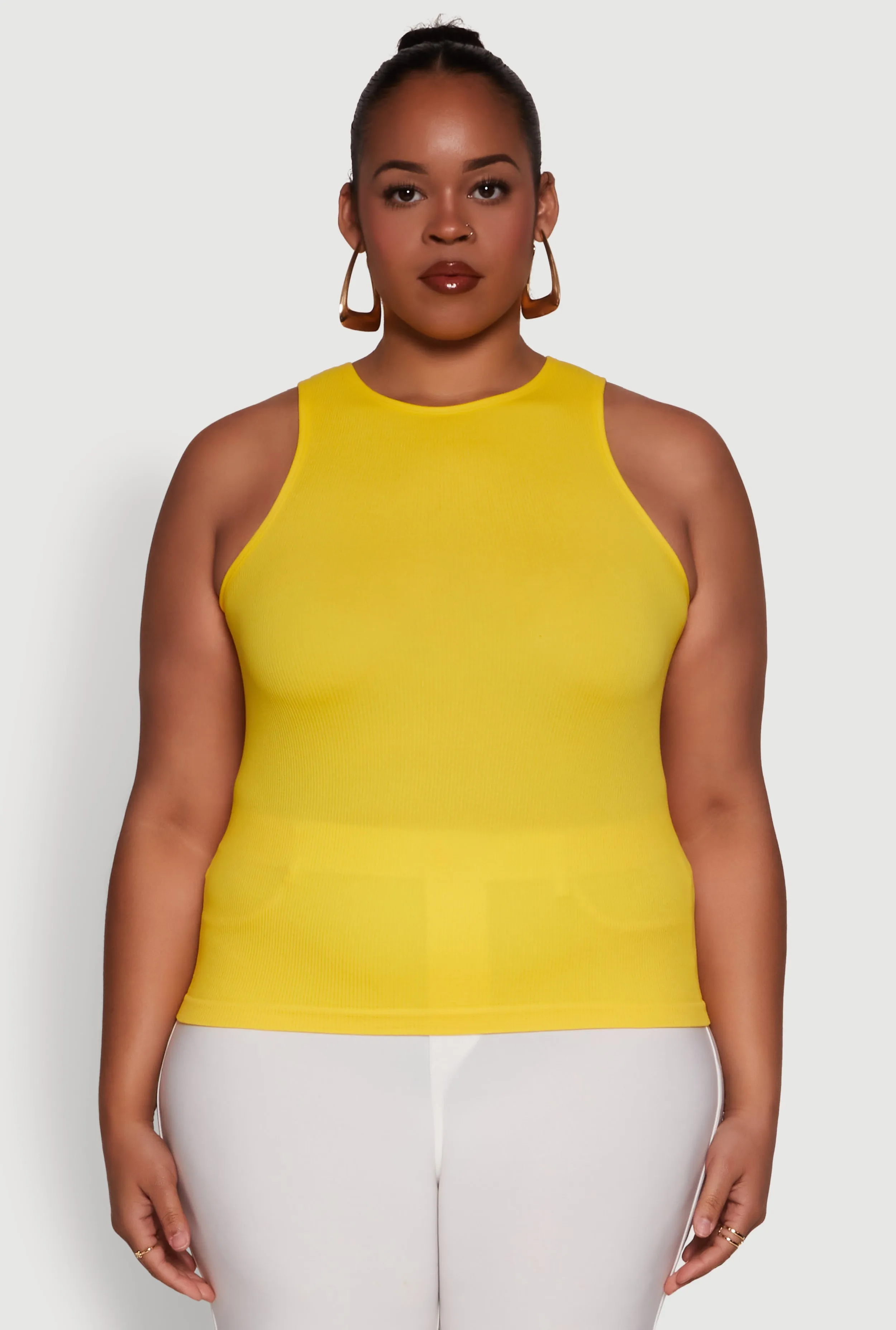 Plus Size Basic Crew Neck Tank Top sold by Rainbow product image thumbnail 2
