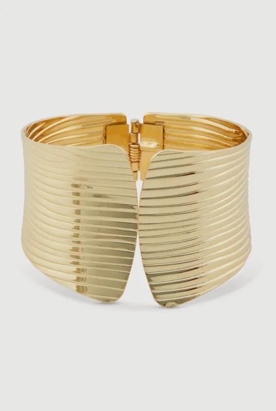 Textured Metallic Cuff Bracelet sold by Rainbow