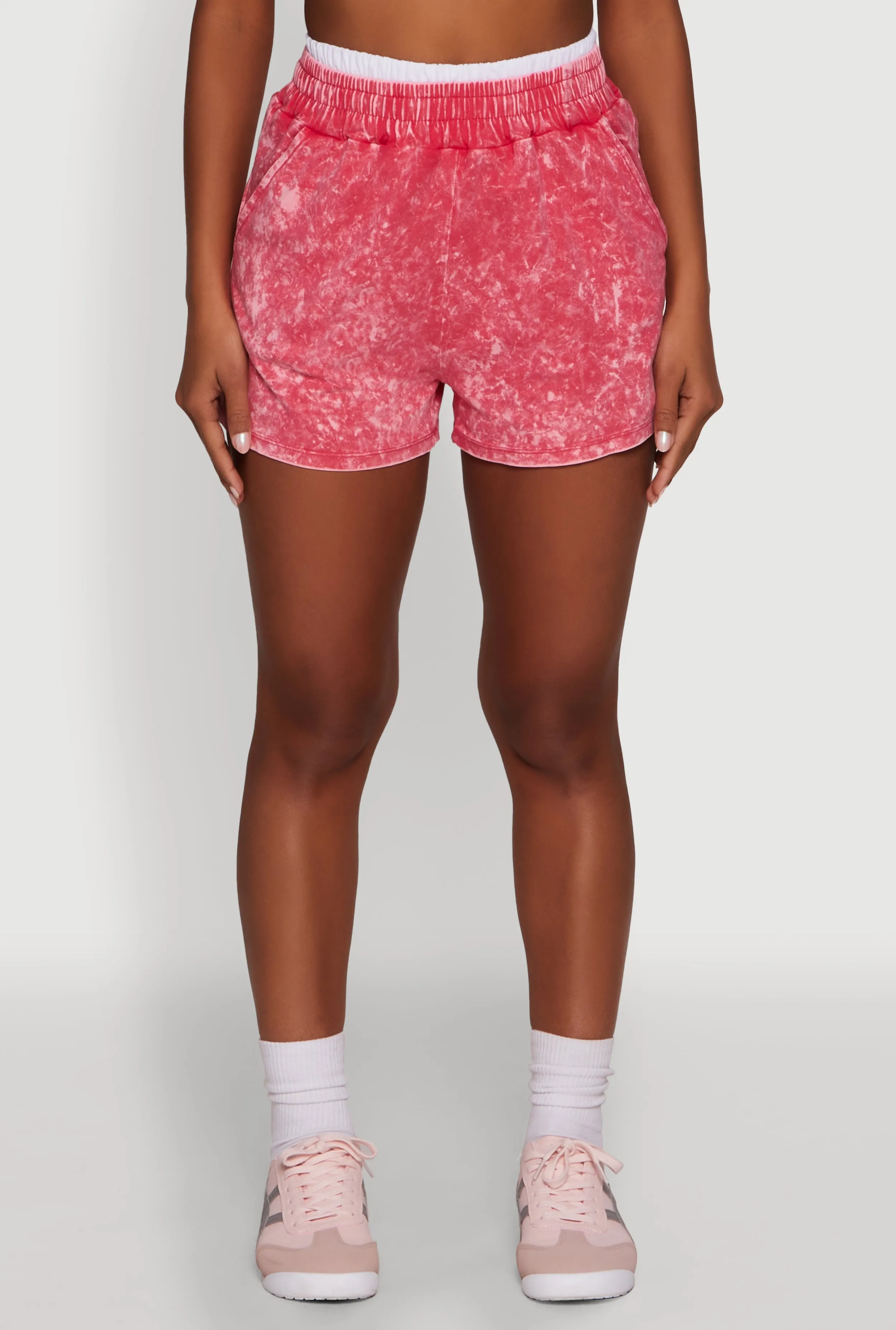 Chic High-Waisted Mineral Wash Shorts sold by Rainbow product image thumbnail 3