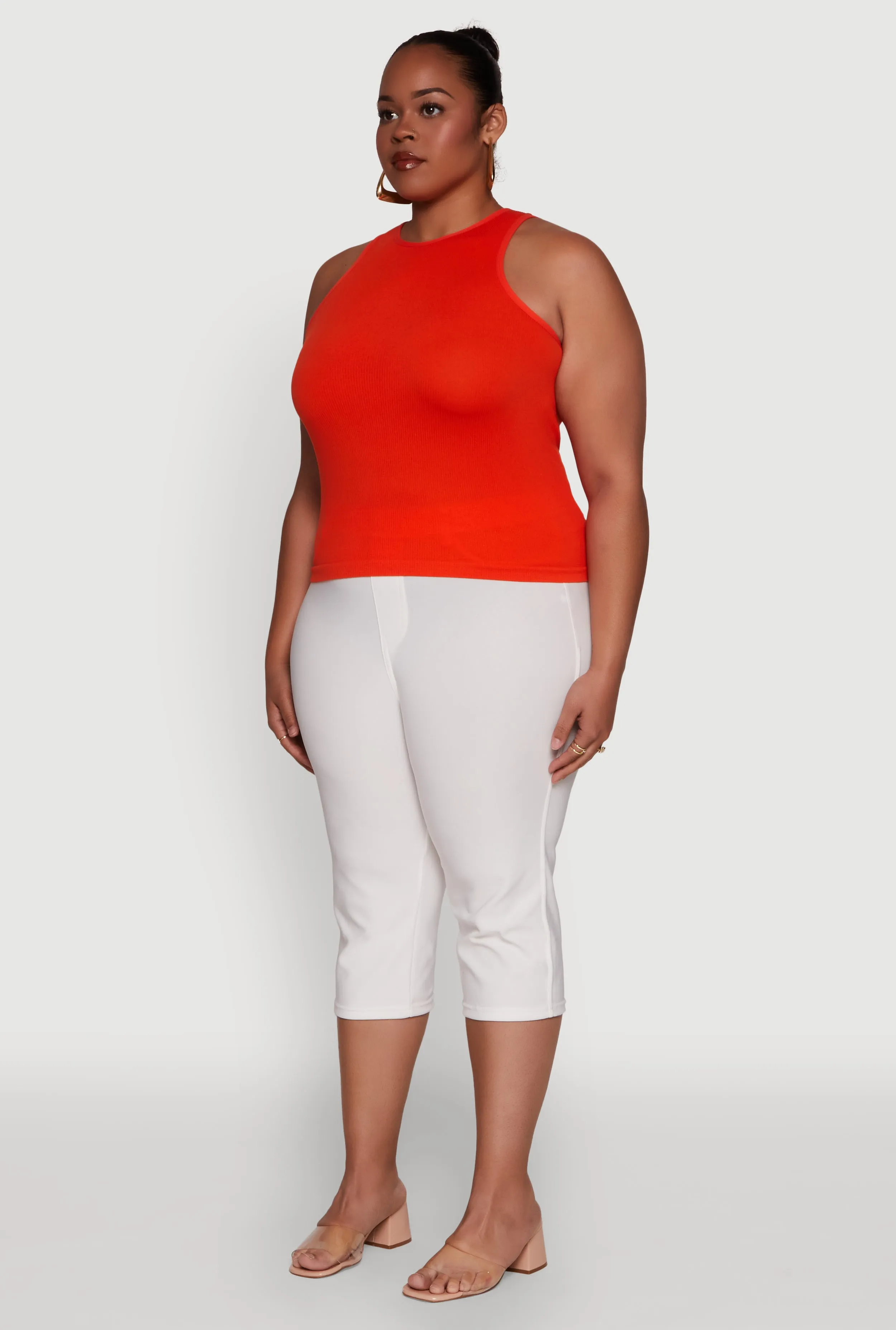 Plus Size Basic Crew Neck Tank Top sold by Rainbow product image thumbnail 5