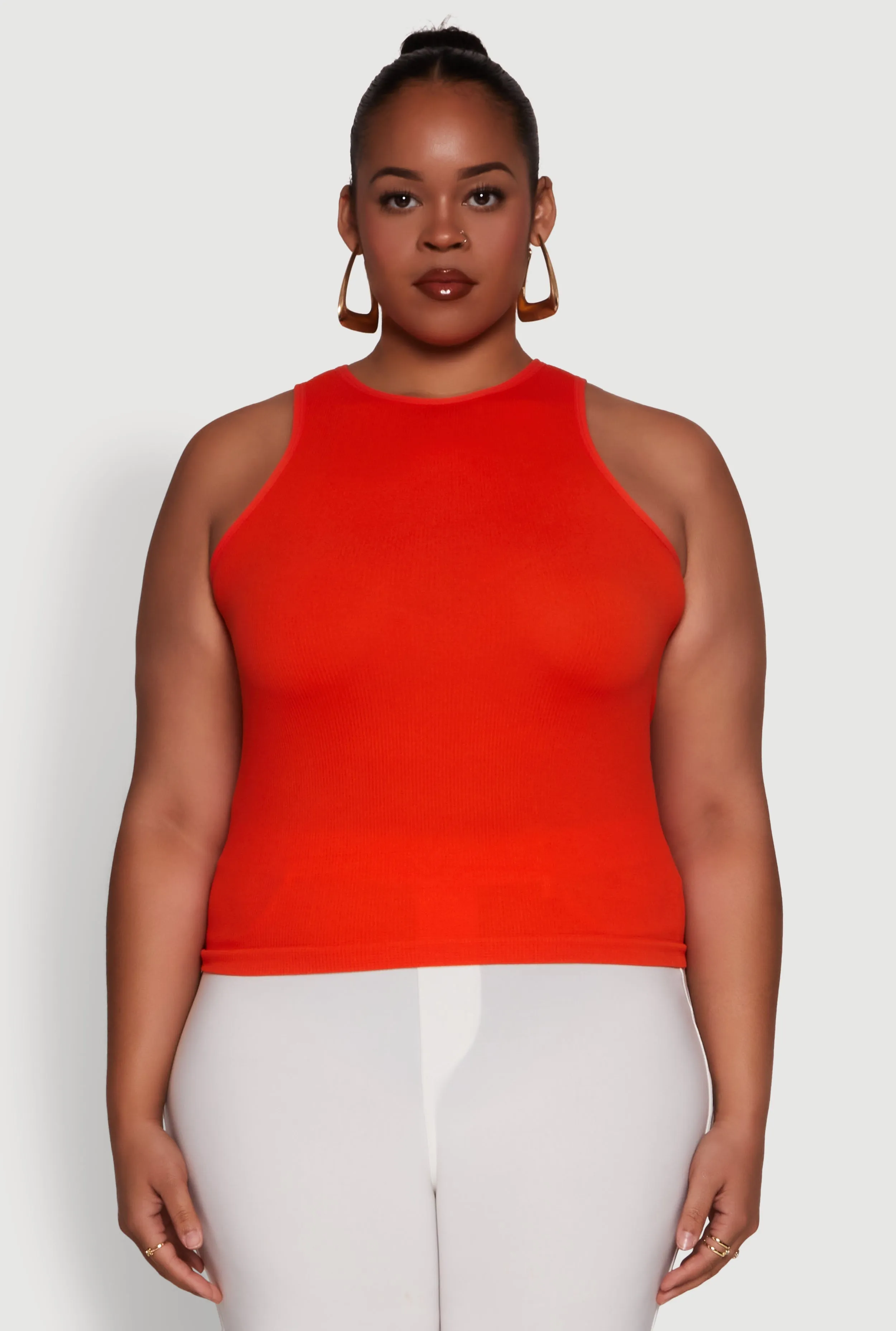 Plus Size Basic Crew Neck Tank Top sold by Rainbow product image thumbnail 2