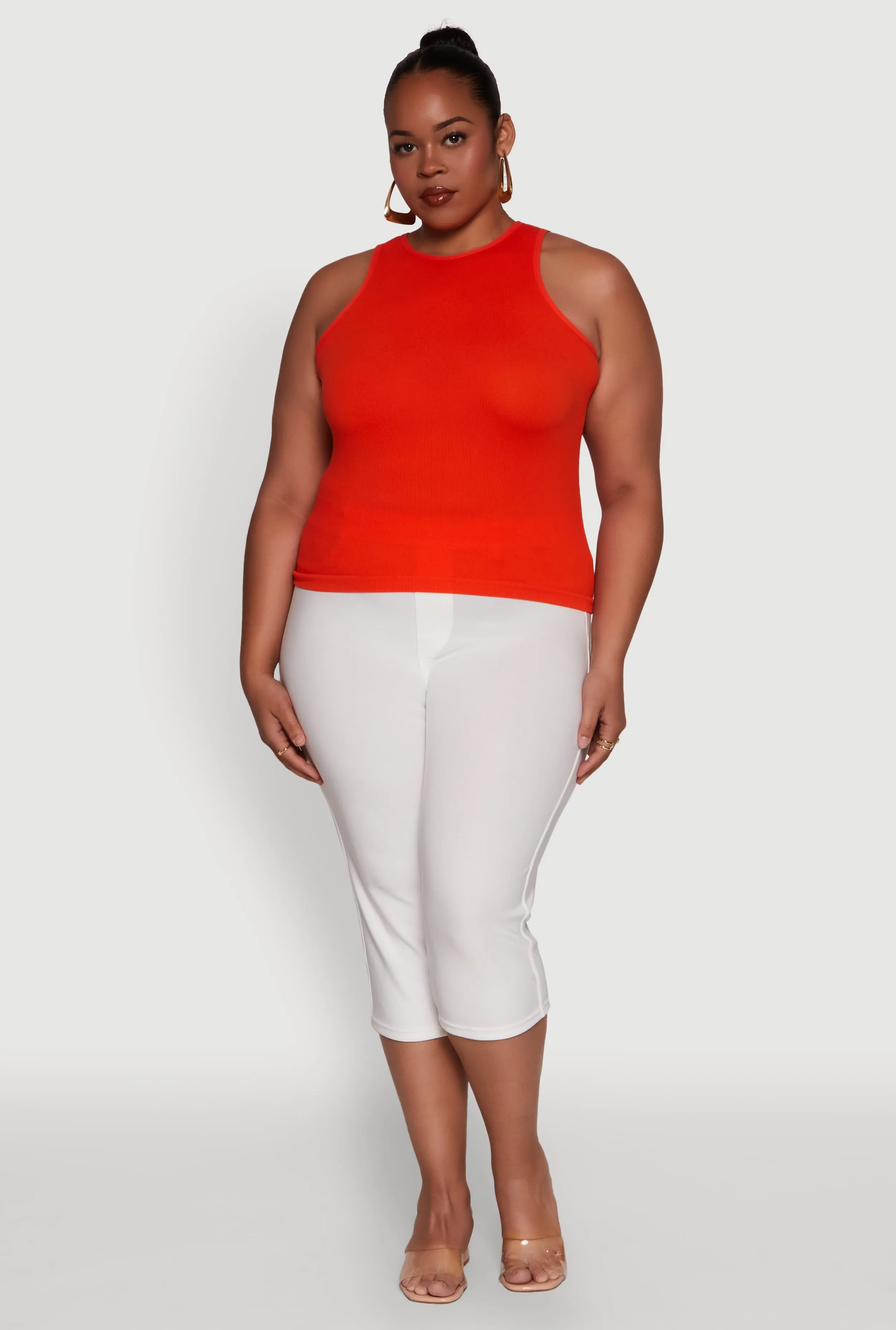 Plus Size Basic Crew Neck Tank Top sold by Rainbow