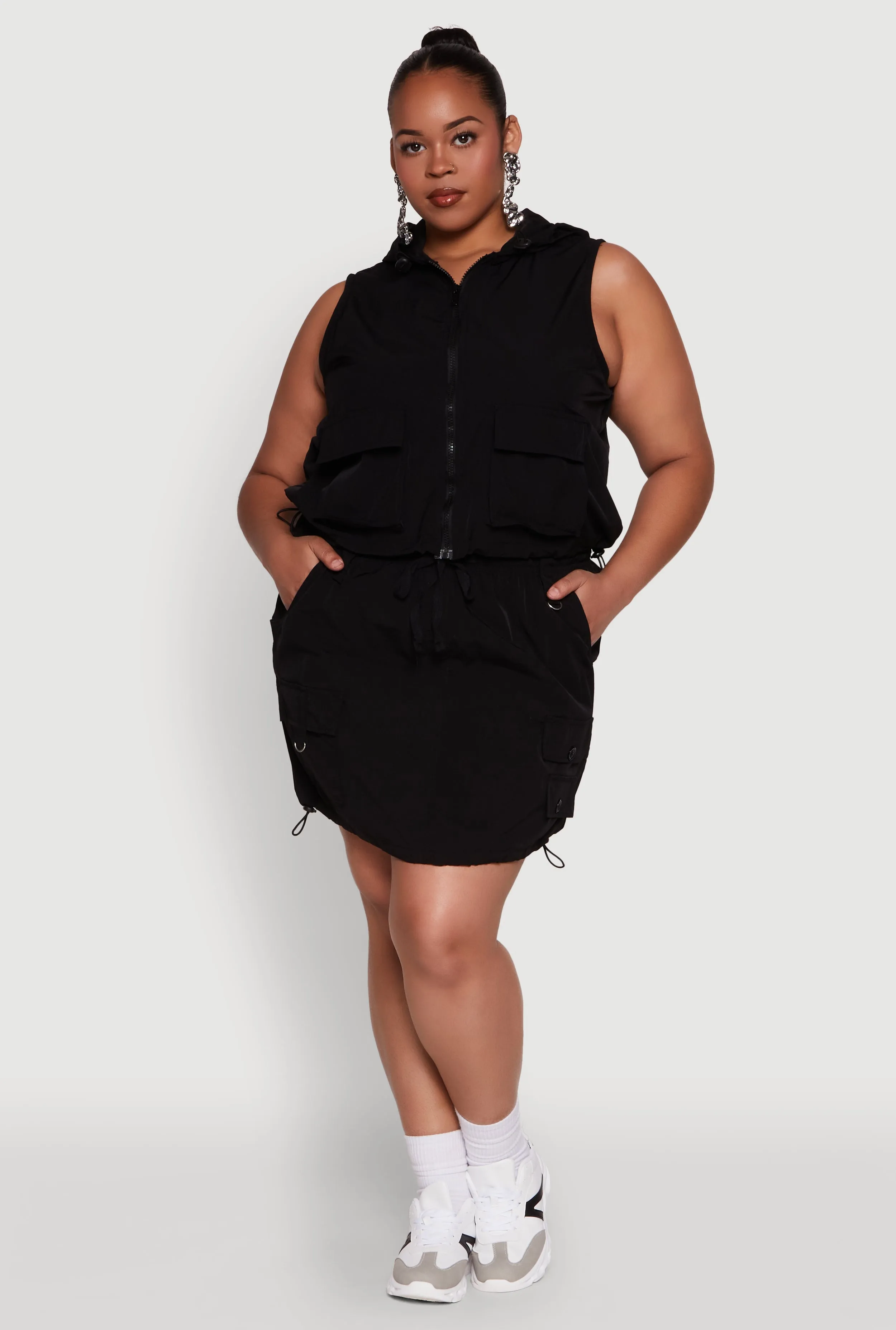 Plus Size Cargo Pocket Windbreaker Vest sold by Rainbow product image thumbnail 2