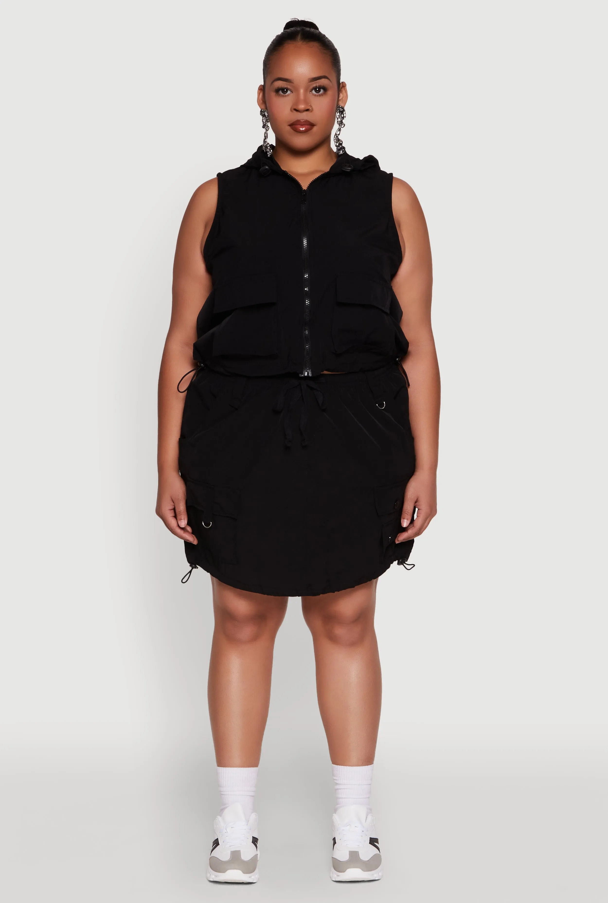 Plus Size Cargo Pocket Windbreaker Vest sold by Rainbow product image thumbnail 3