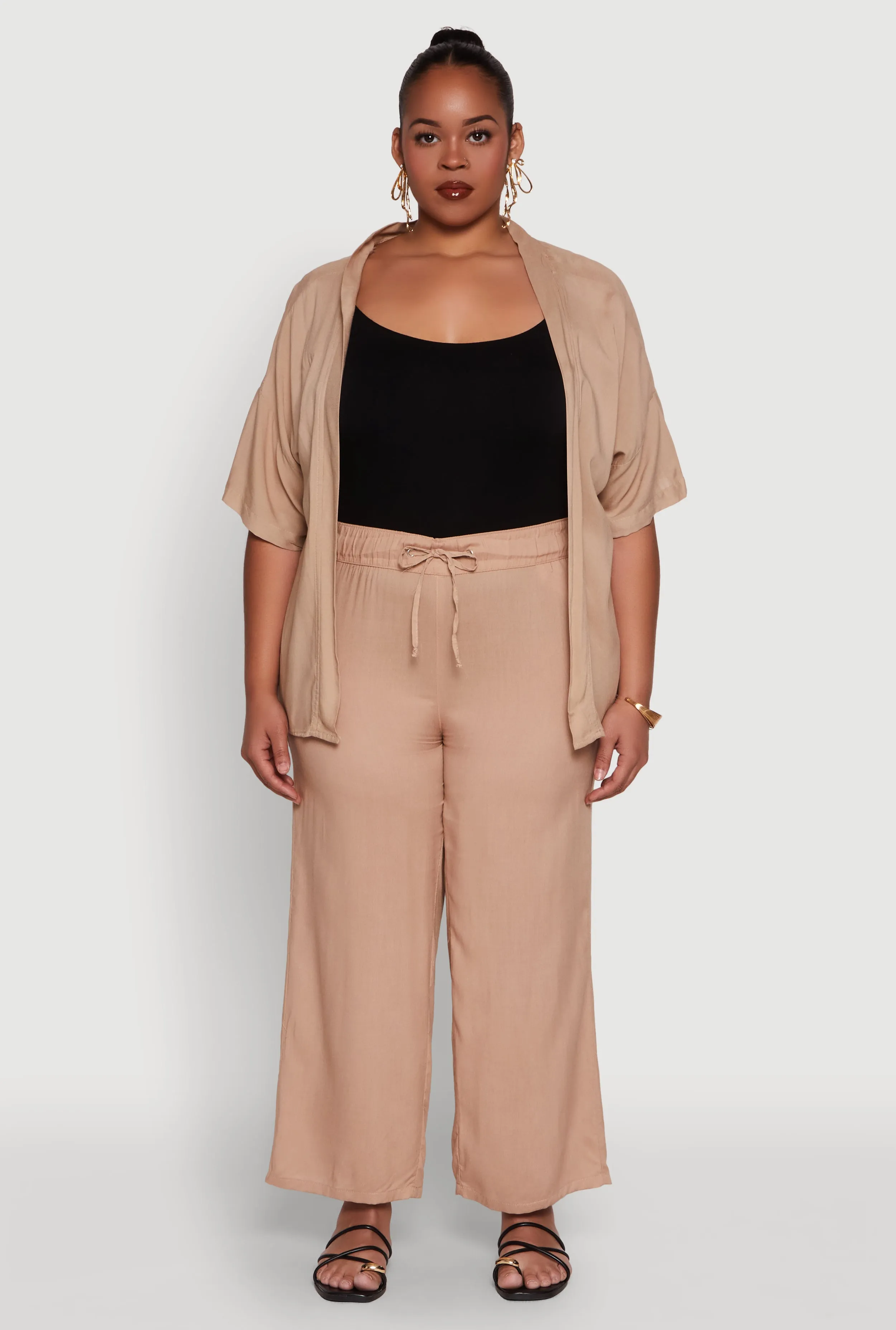 Plus Size Drawstring Palazzo Pants sold by Rainbow product image thumbnail 2