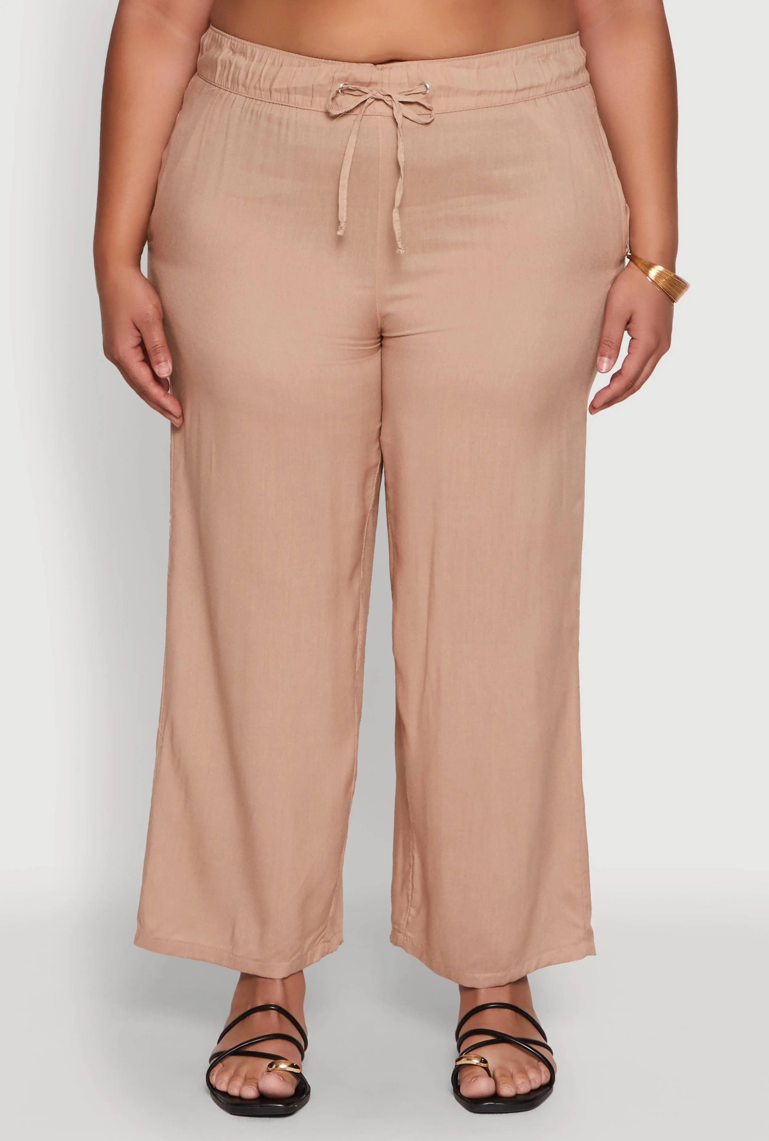 Plus Size Drawstring Palazzo Pants sold by Rainbow product image thumbnail 3