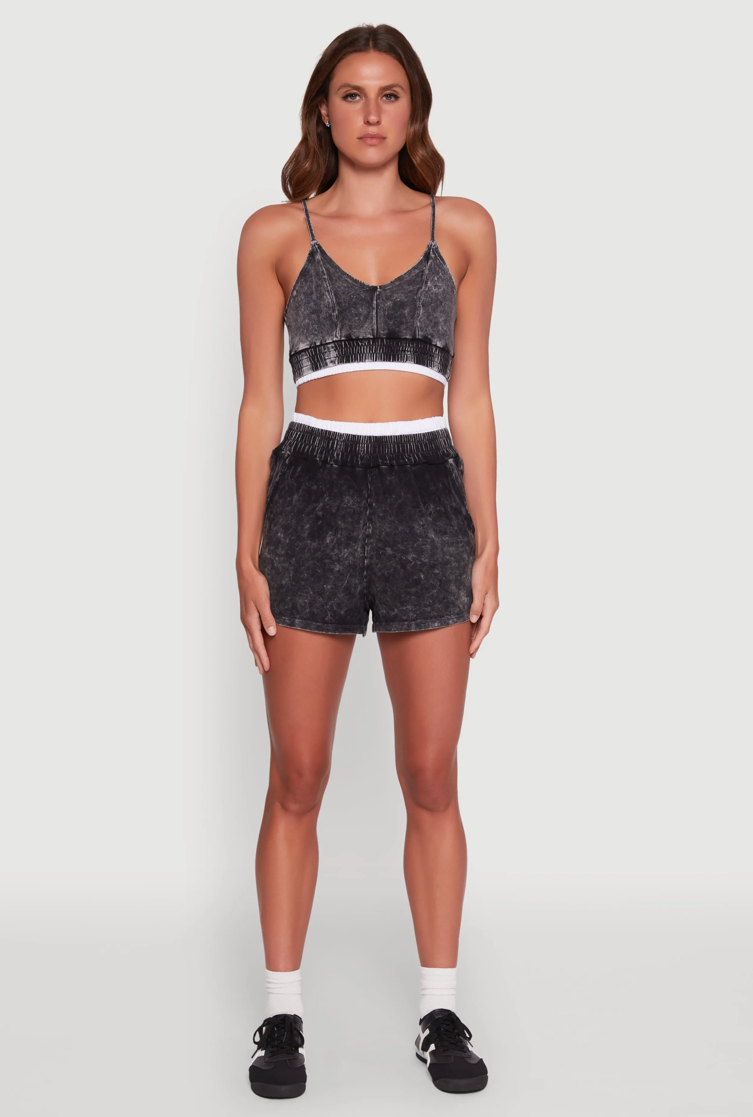 Chic High-Waisted Mineral Wash Shorts sold by Rainbow product image thumbnail 2