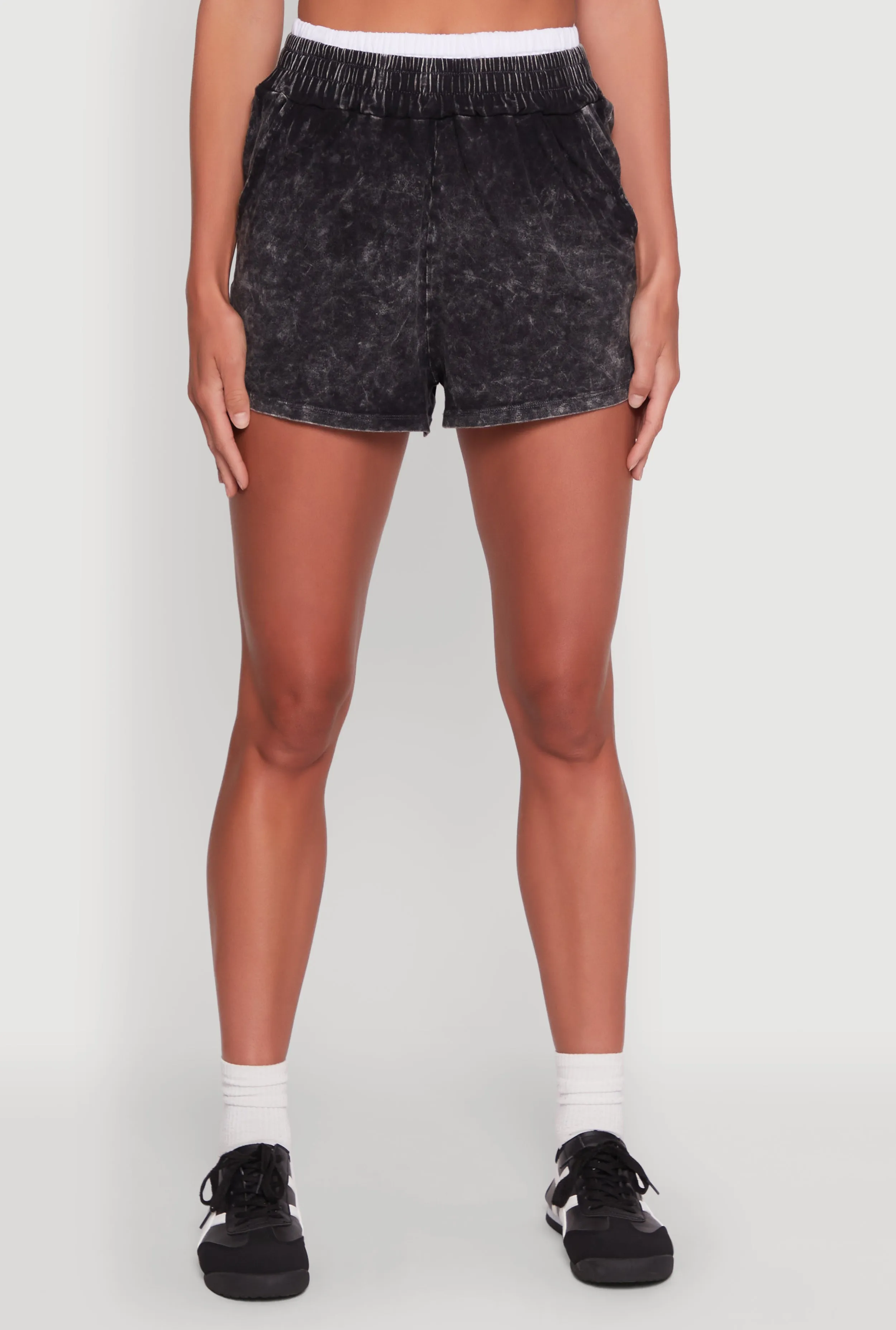 Chic High-Waisted Mineral Wash Shorts sold by Rainbow product image thumbnail 3