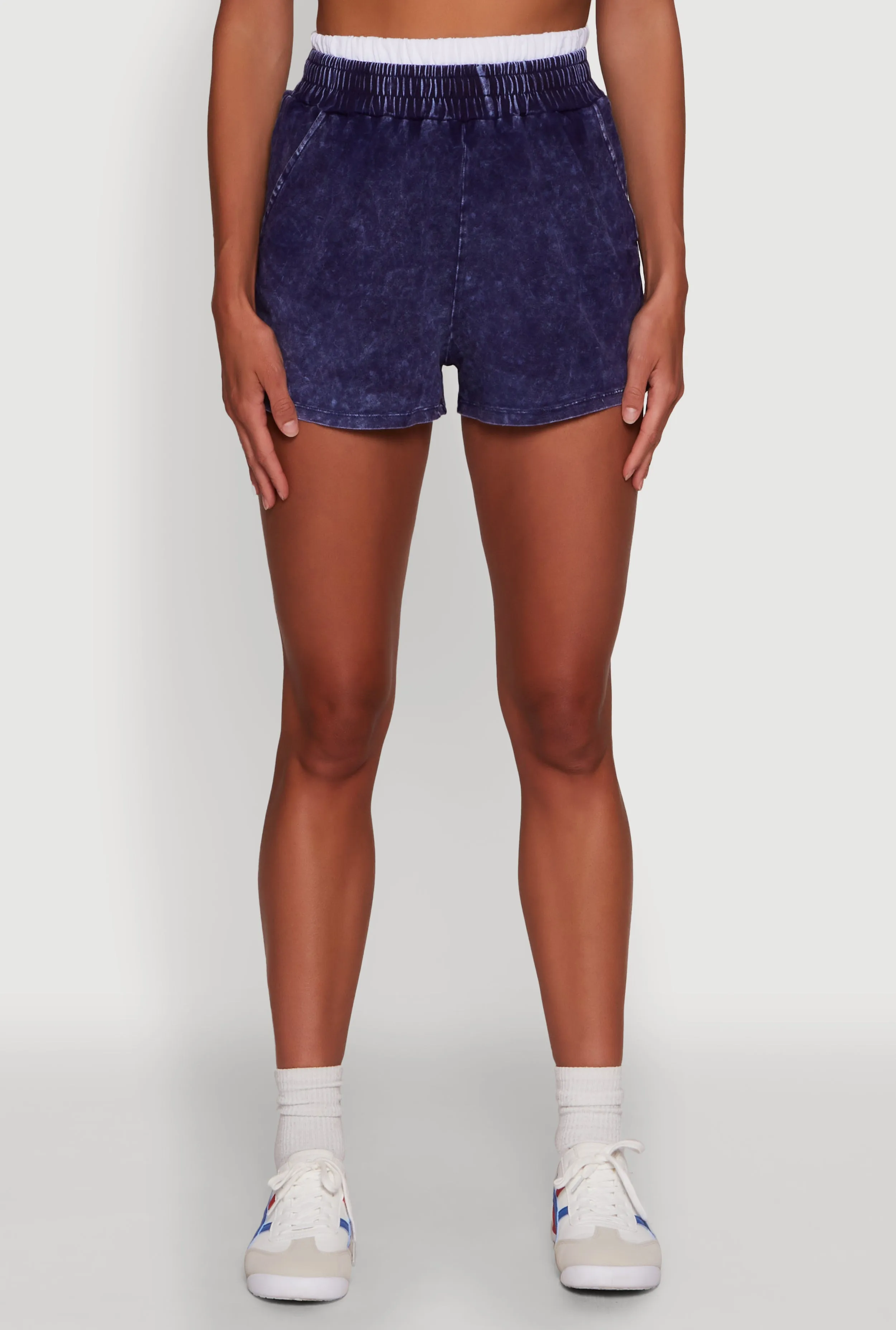 Chic High-Waisted Mineral Wash Shorts sold by Rainbow product image thumbnail 3
