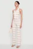 Textured Knit Striped Cropped Halter Top sold by Rainbow