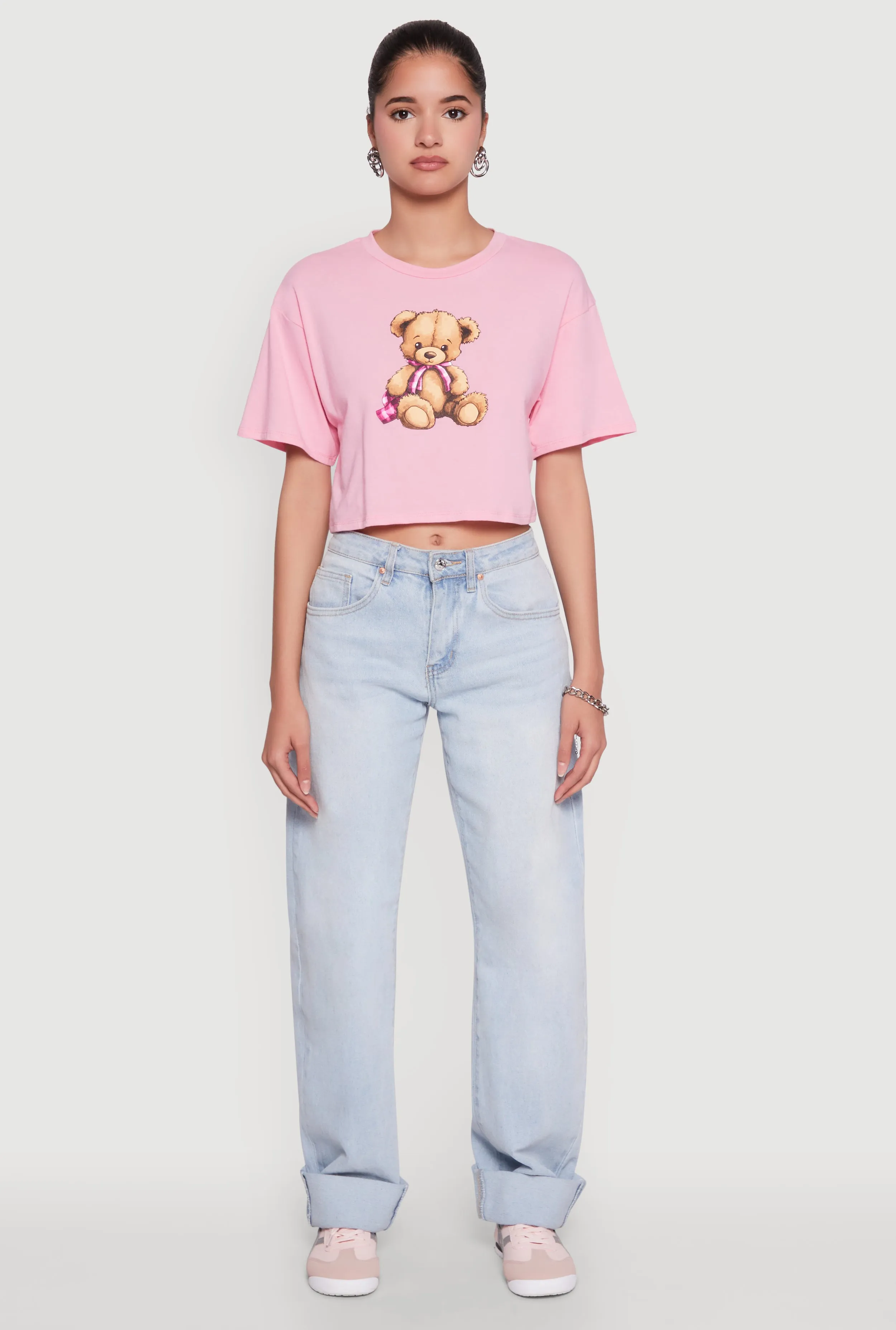 Bear Graphic Cropped Tee sold by Rainbow product image thumbnail 3