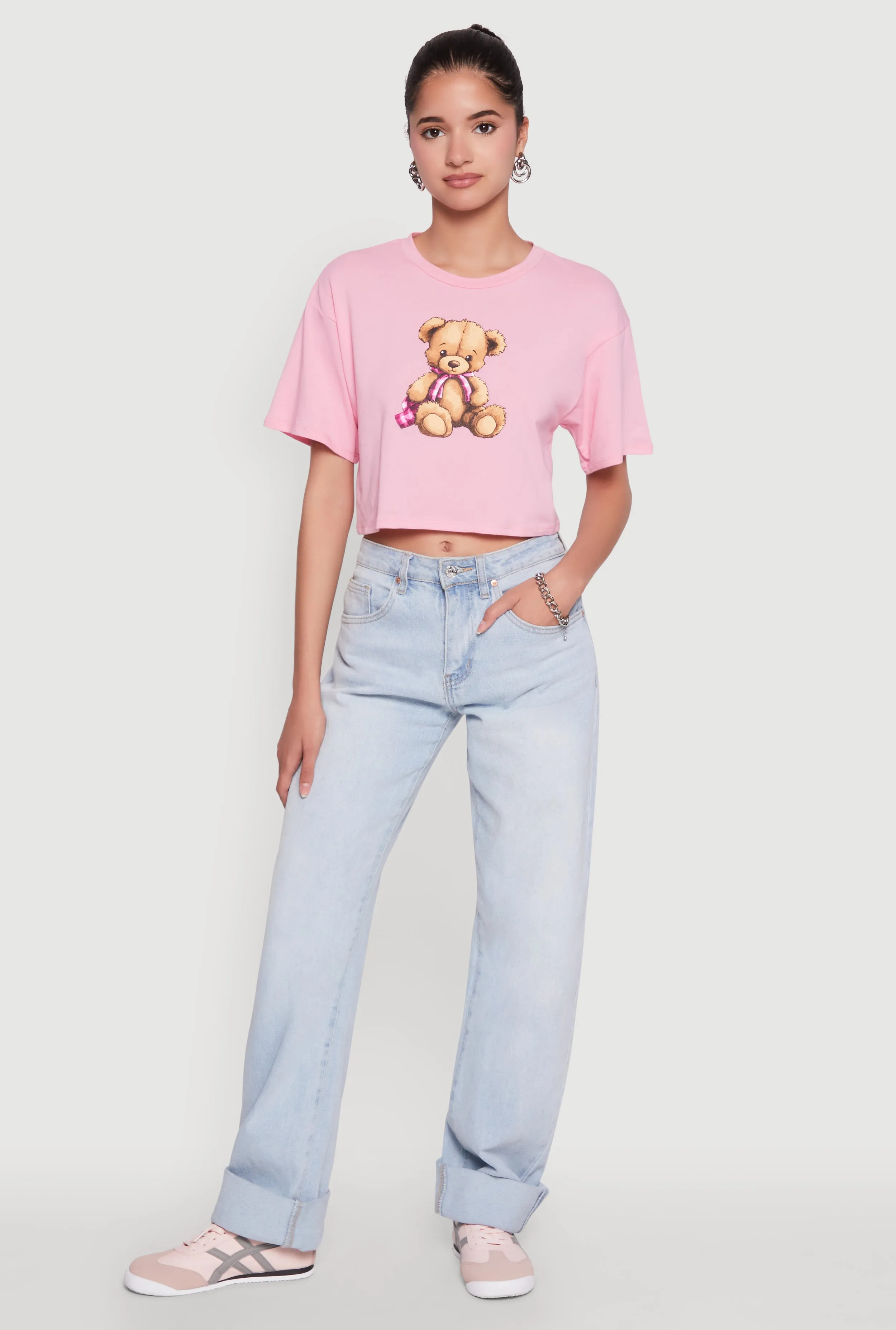 Bear Graphic Cropped Tee sold by Rainbow