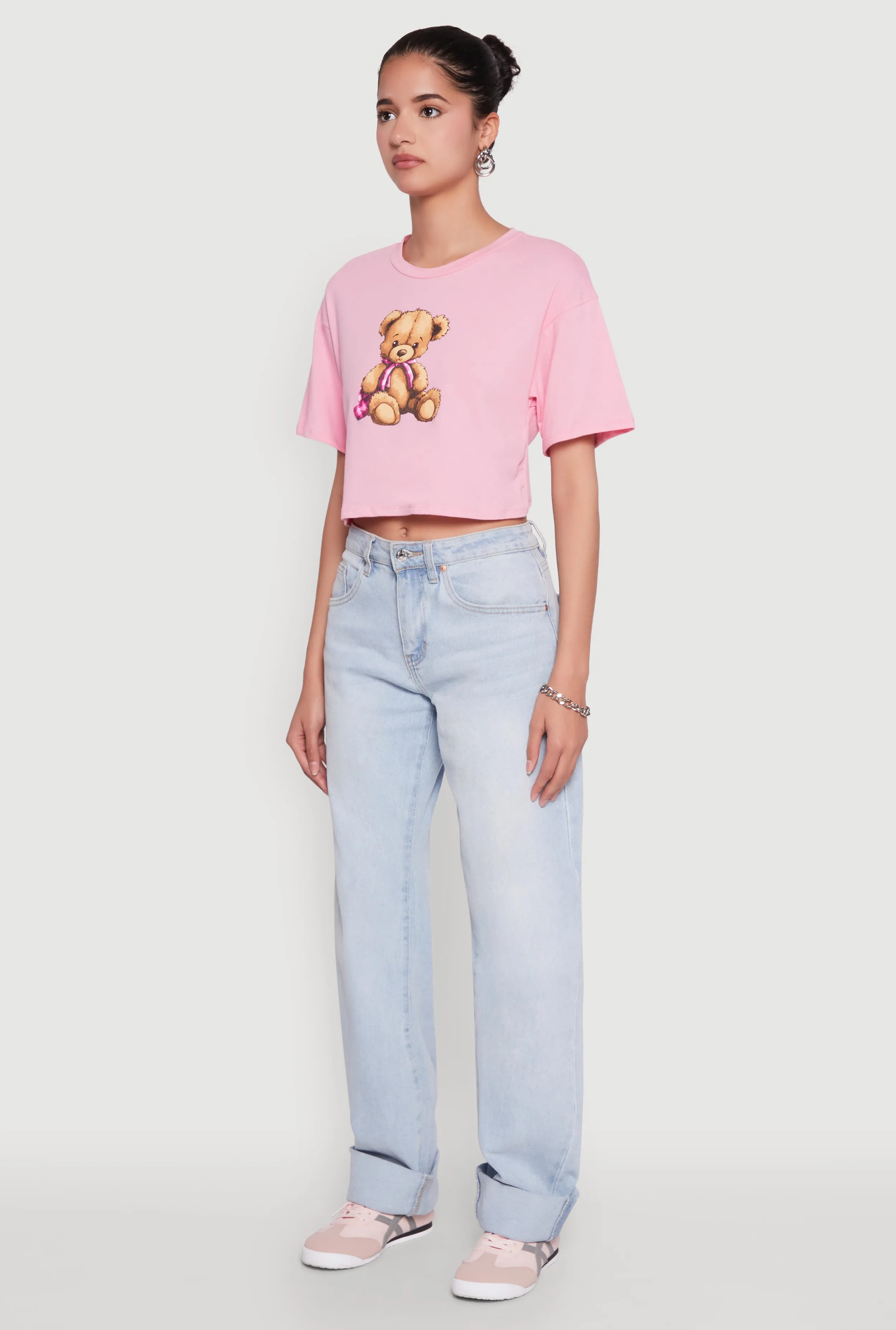 Bear Graphic Cropped Tee sold by Rainbow product image thumbnail 5
