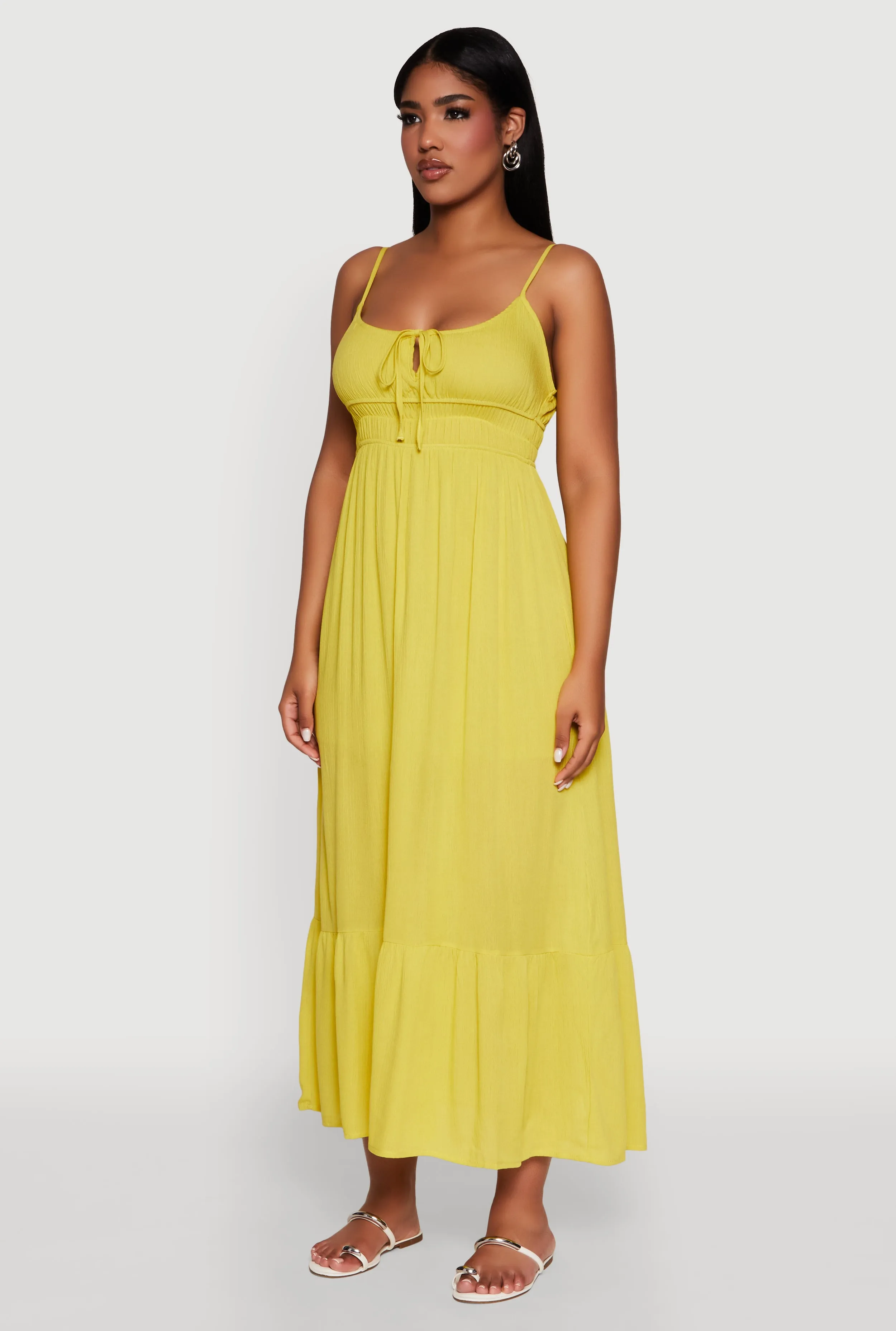 Tie Front Keyhole Maxi Dress sold by Rainbow product image thumbnail 3