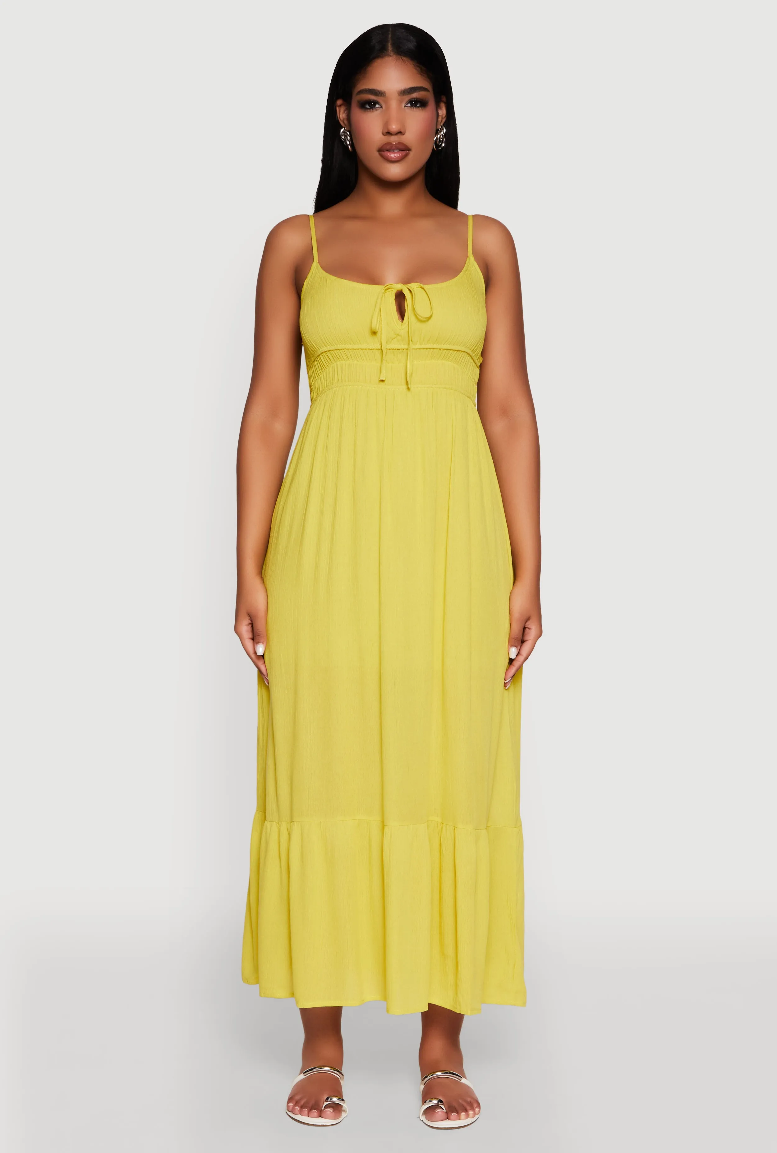 Tie Front Keyhole Maxi Dress sold by Rainbow product image thumbnail 2
