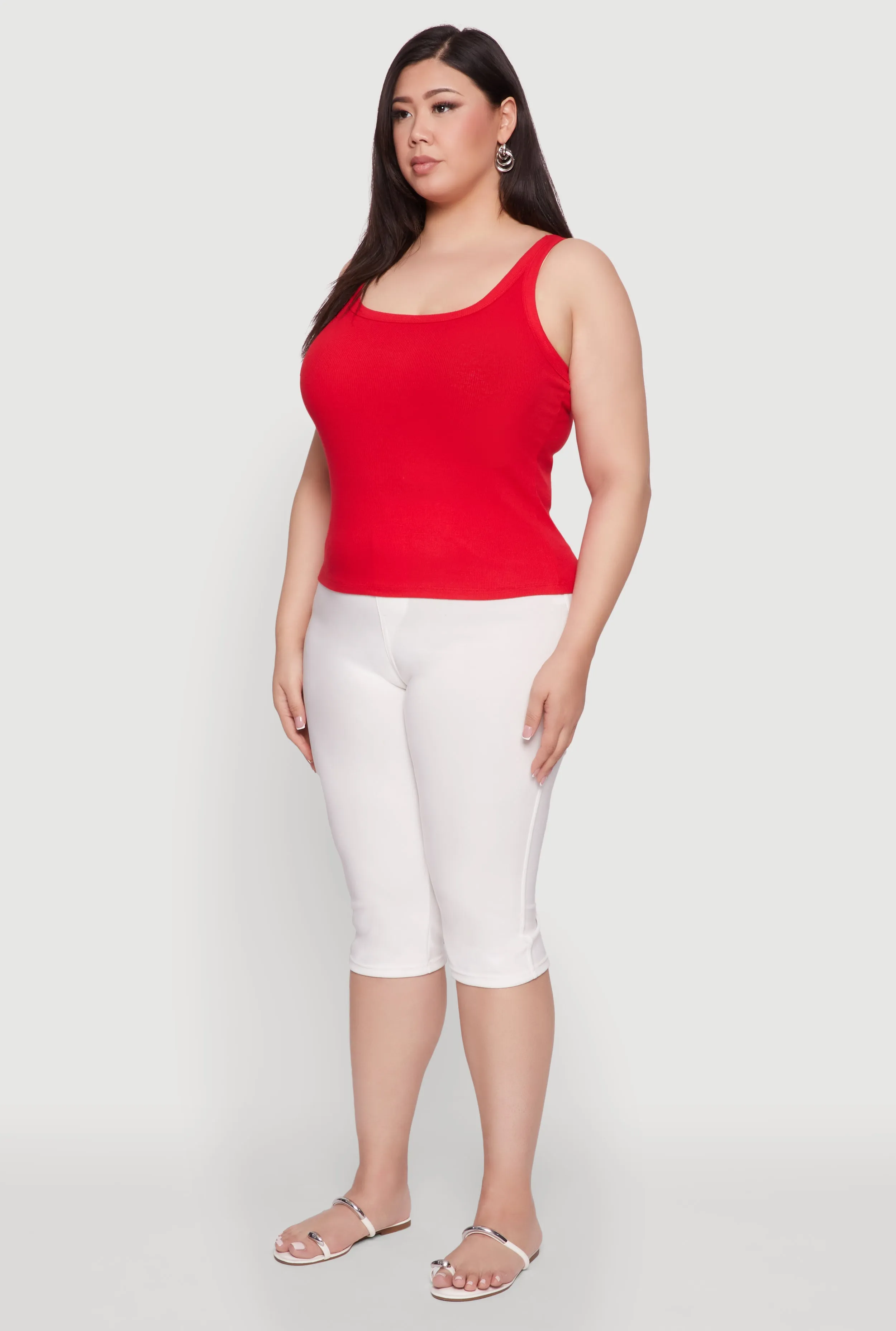 Plus Size Rib Knit Basic Tank Top sold by Rainbow product image thumbnail 5