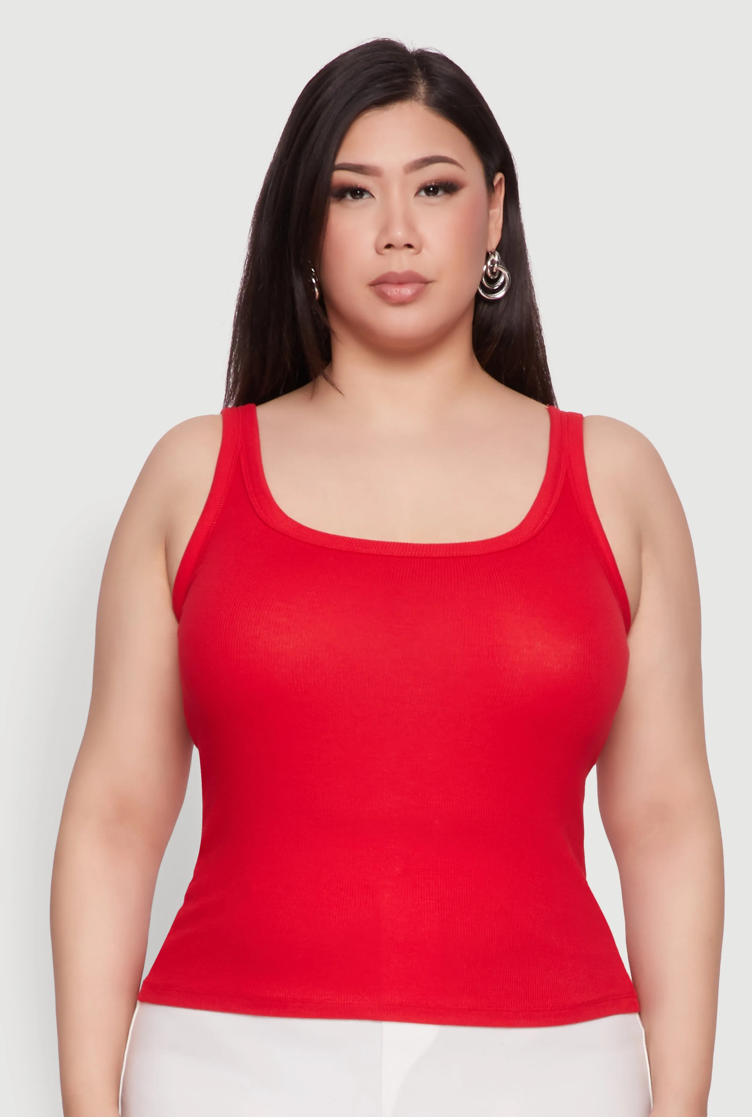 Plus Size Rib Knit Basic Tank Top sold by Rainbow product image thumbnail 2