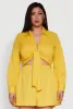 Plus Size Textured Knit Tie Front Crop Top sold by Rainbow