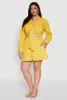 Plus Size Textured Knit Tie Front Crop Top sold by Rainbow