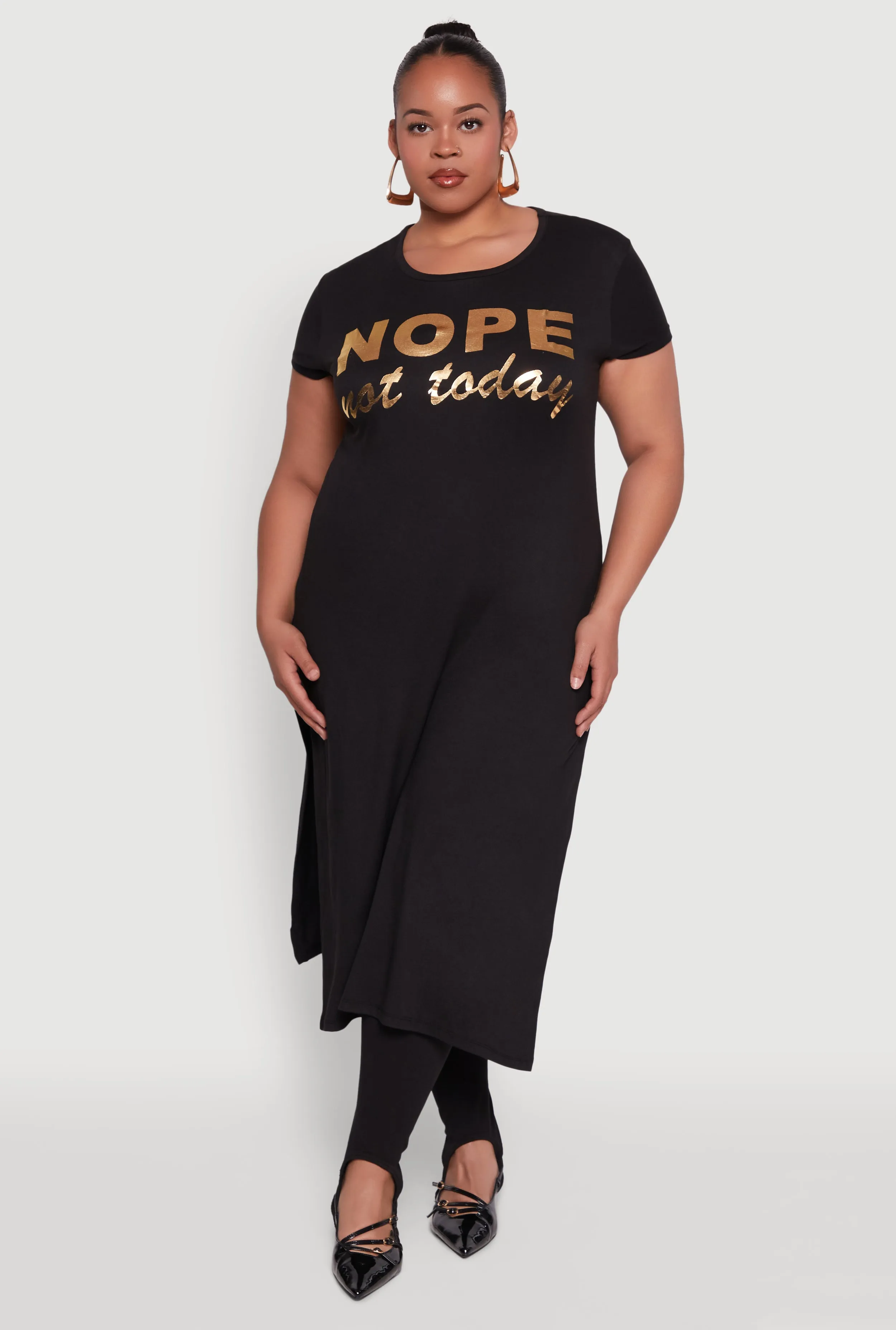 Plus Size Nope Not Today Maxi Top sold by Rainbow