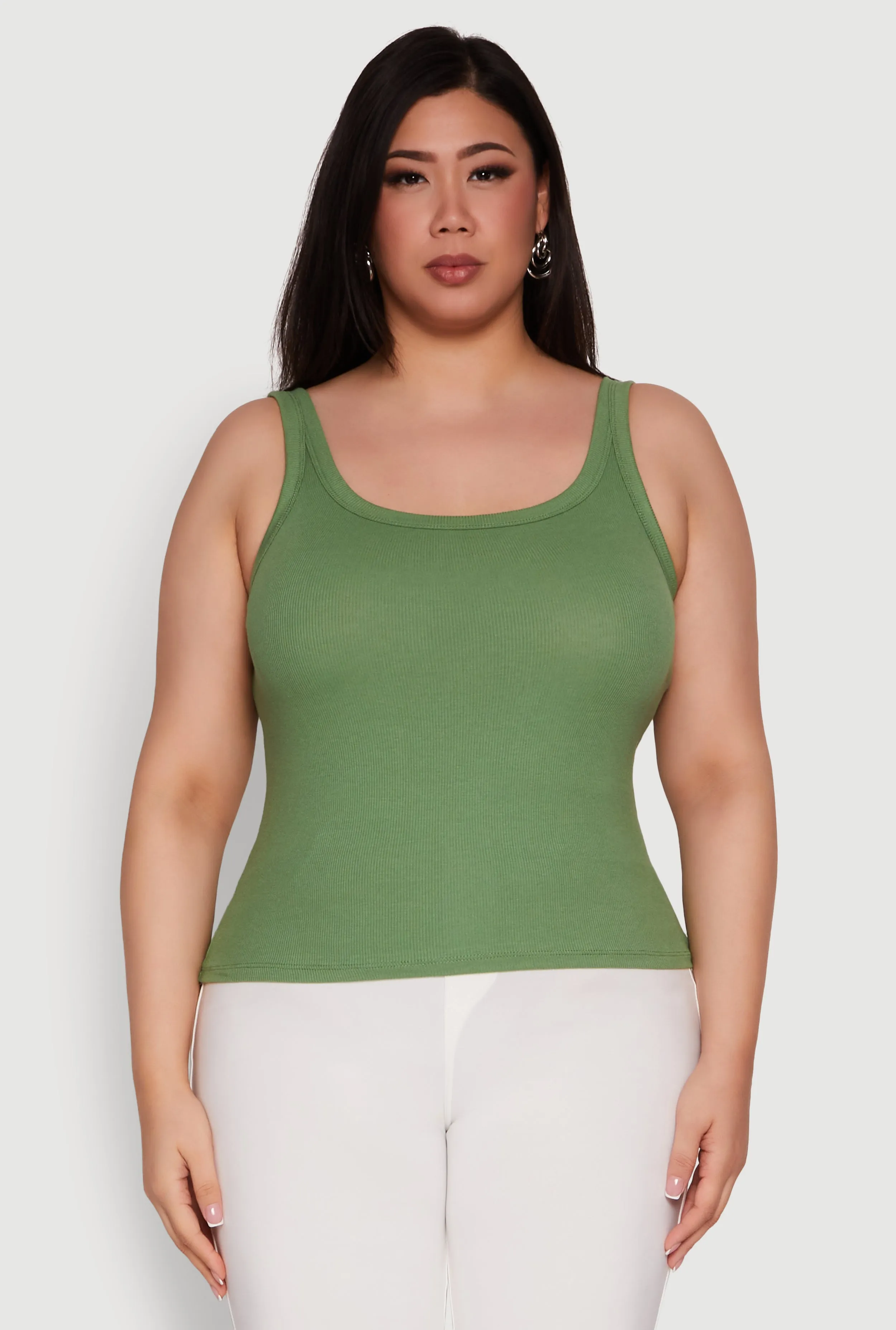 Plus Size Rib Knit Basic Tank Top sold by Rainbow product image thumbnail 2