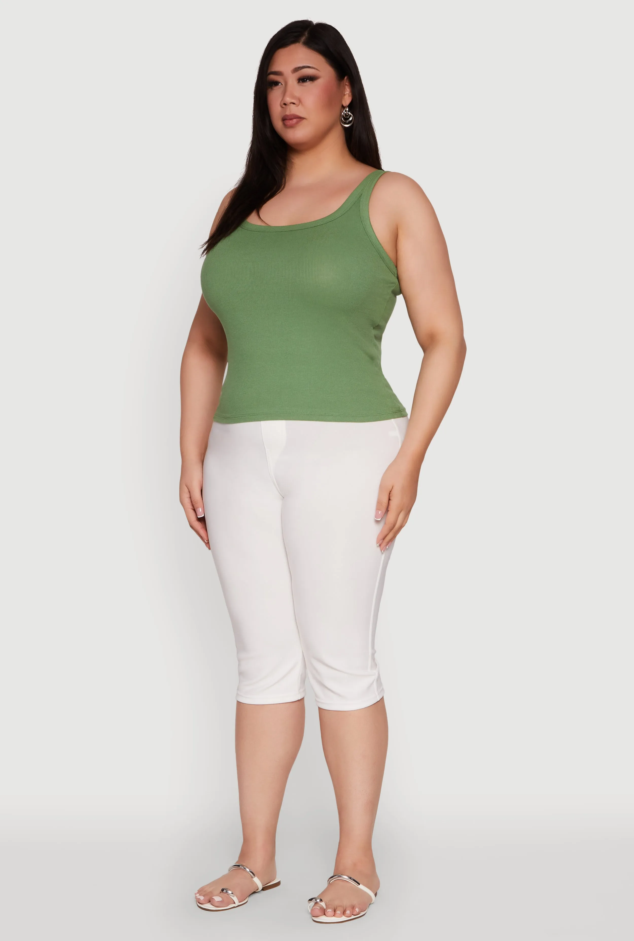 Plus Size Rib Knit Basic Tank Top sold by Rainbow product image thumbnail 5