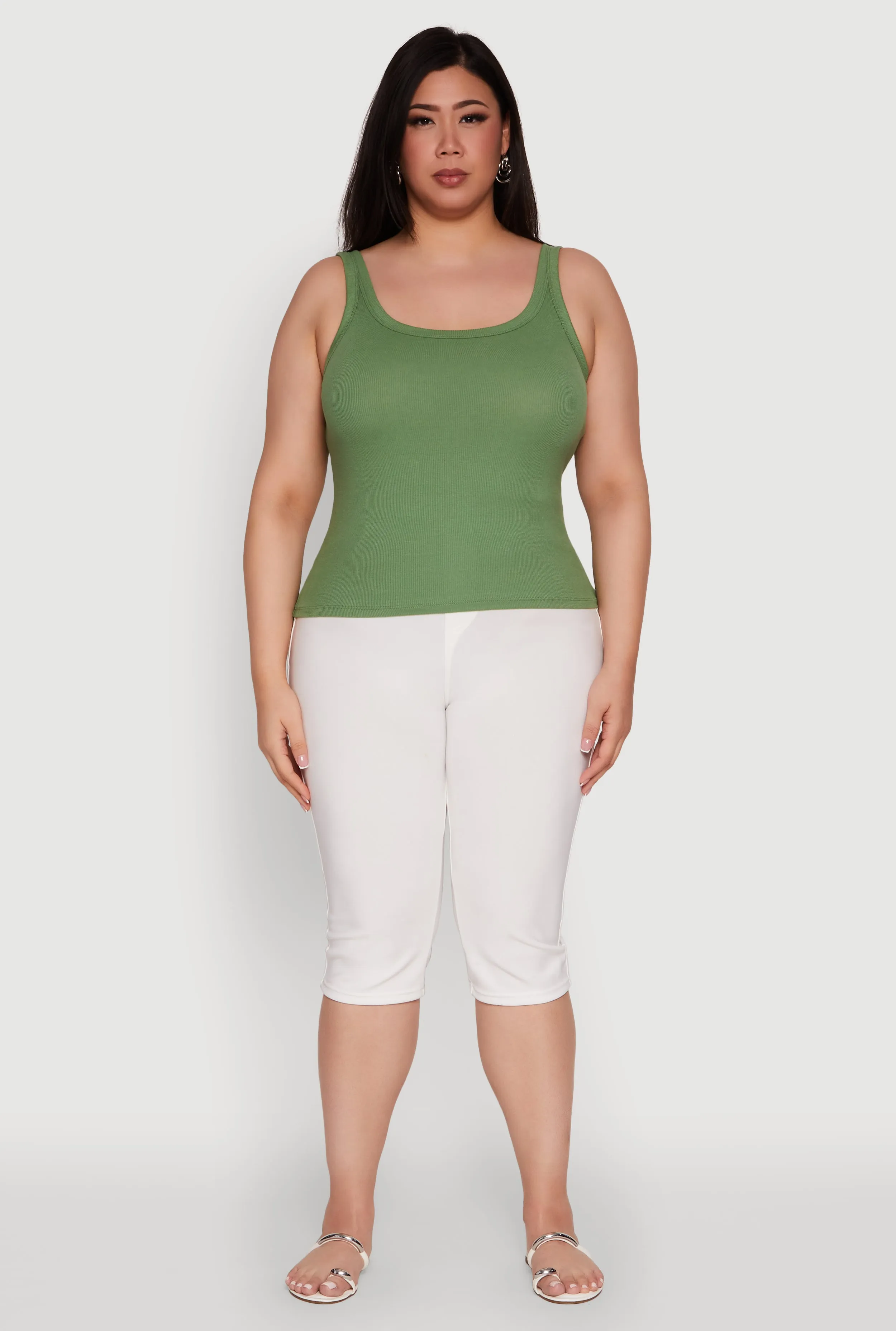 Plus Size Rib Knit Basic Tank Top sold by Rainbow product image thumbnail 3