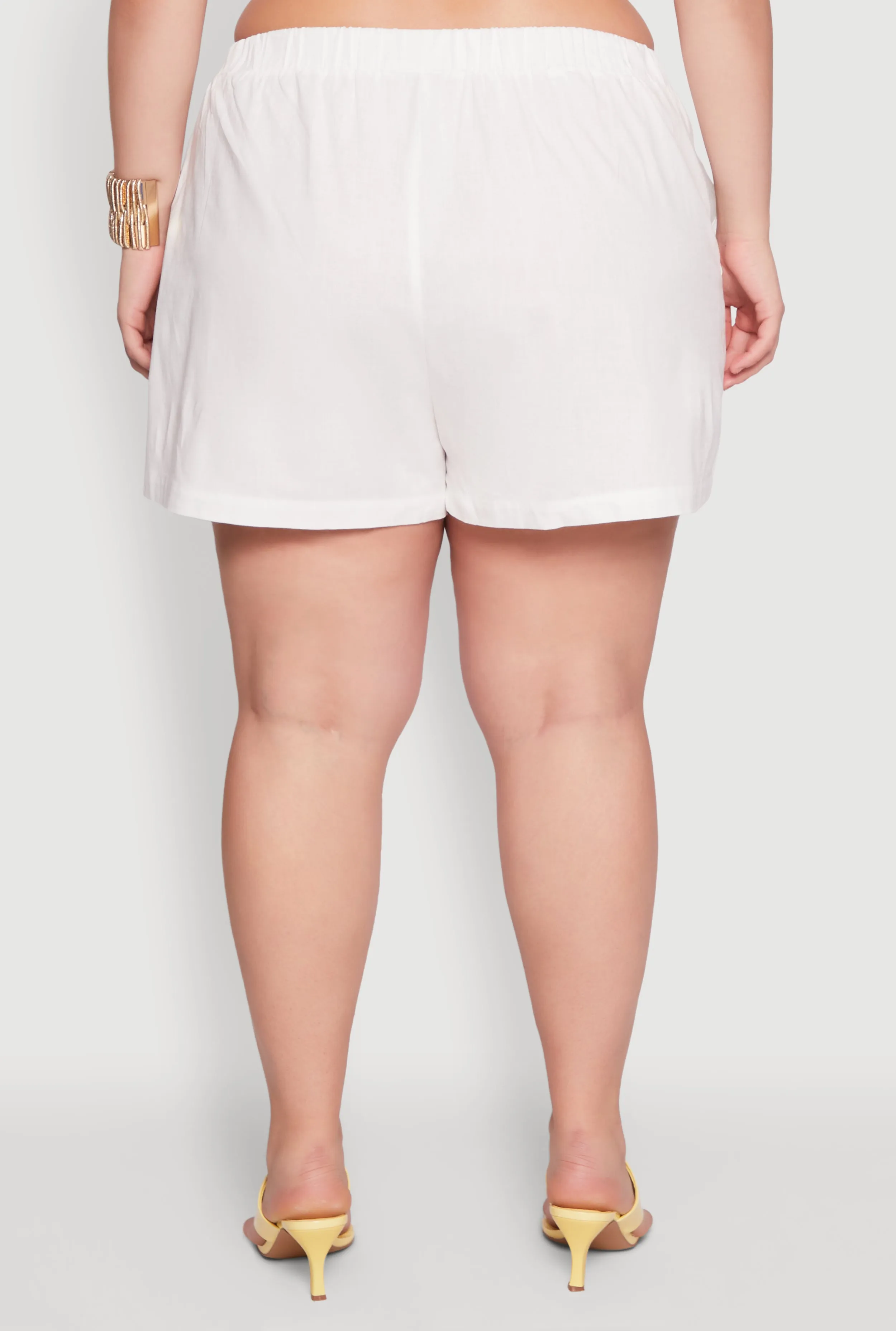 Plus Size Linen High Waist Shorts sold by Rainbow product image thumbnail 5