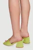 Stylish Metallic Open Toe Mules with Block Heel sold by Rainbow