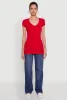 V Neck Basic Short Sleeve Tee sold by Rainbow