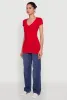 V Neck Basic Short Sleeve Tee sold by Rainbow