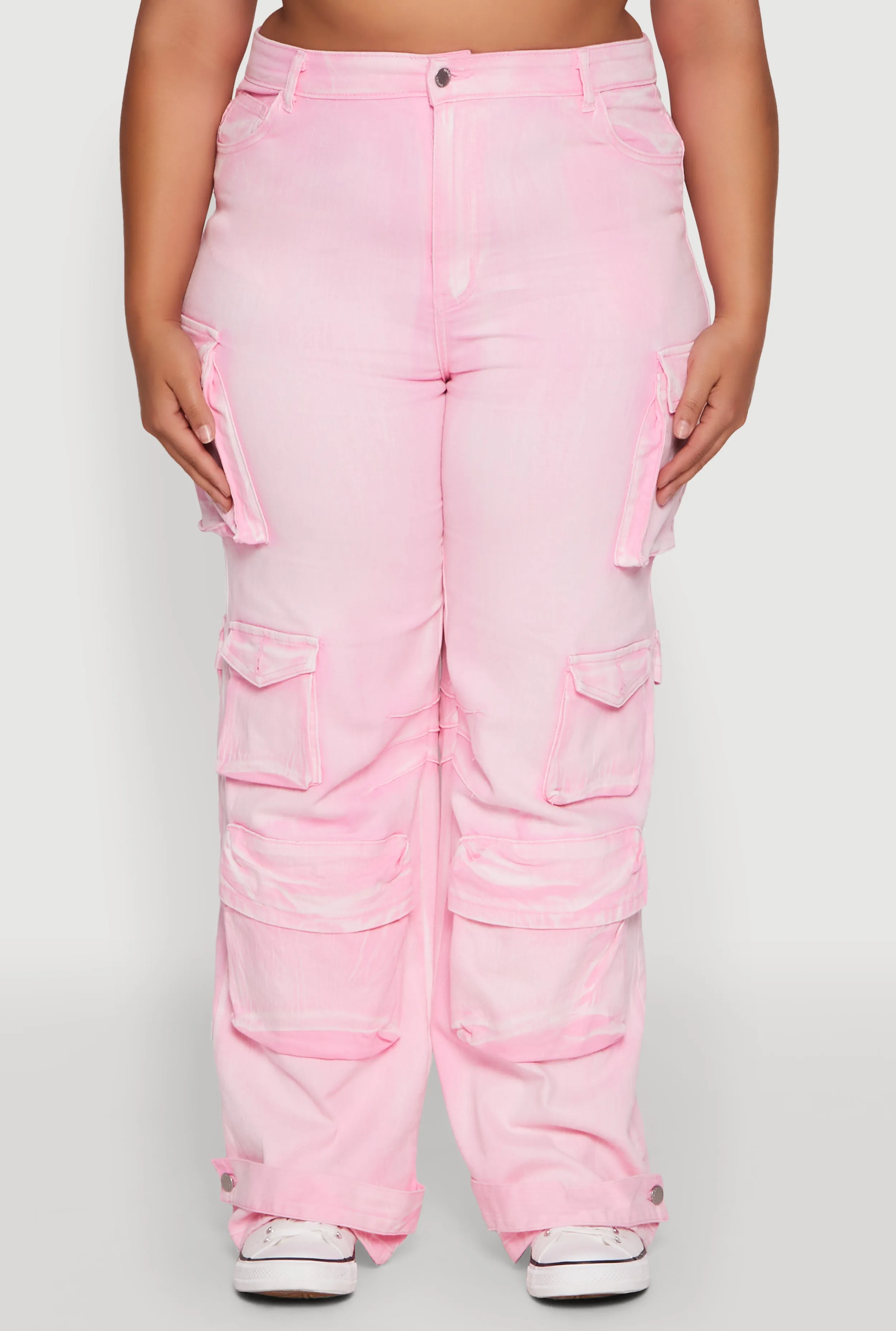 Plus Size Daisy High Waisted Straight Leg Denim Jeans with Cargo Pockets sold by Rainbow product image thumbnail 5