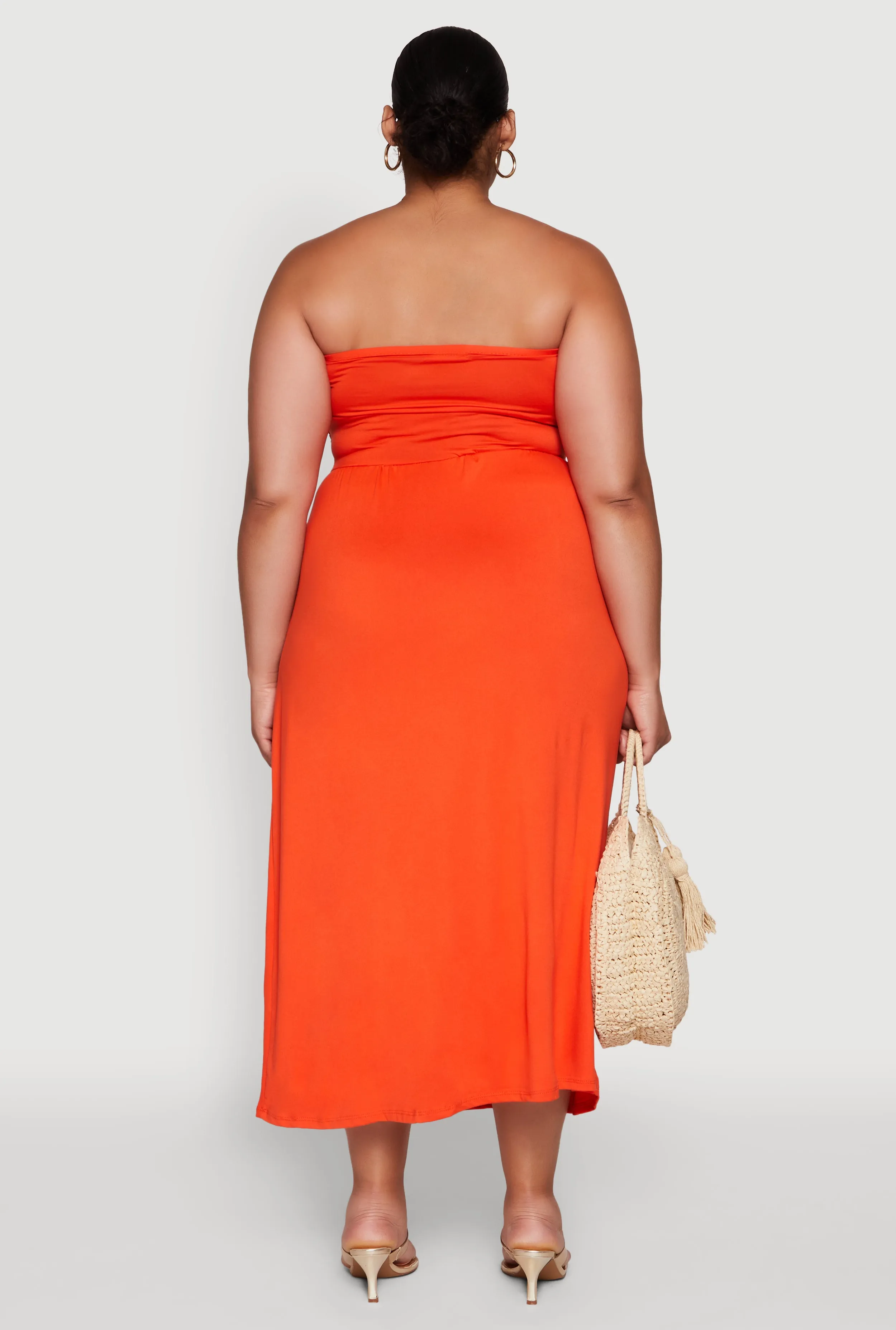 Plus Size Soft Knit Empire Waist Maxi Tube Dress sold by Rainbow product image thumbnail 5
